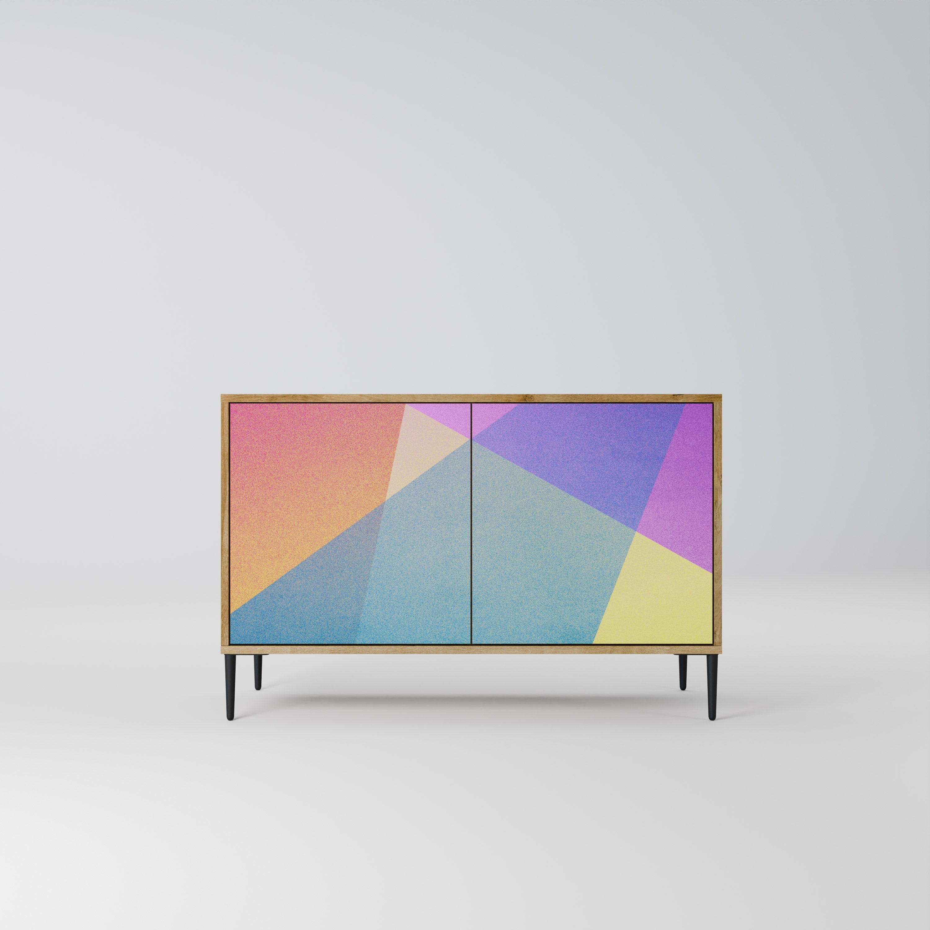 BRIGHT GEOMETRY Sideboard mit 2 Türen in Eichenoptik