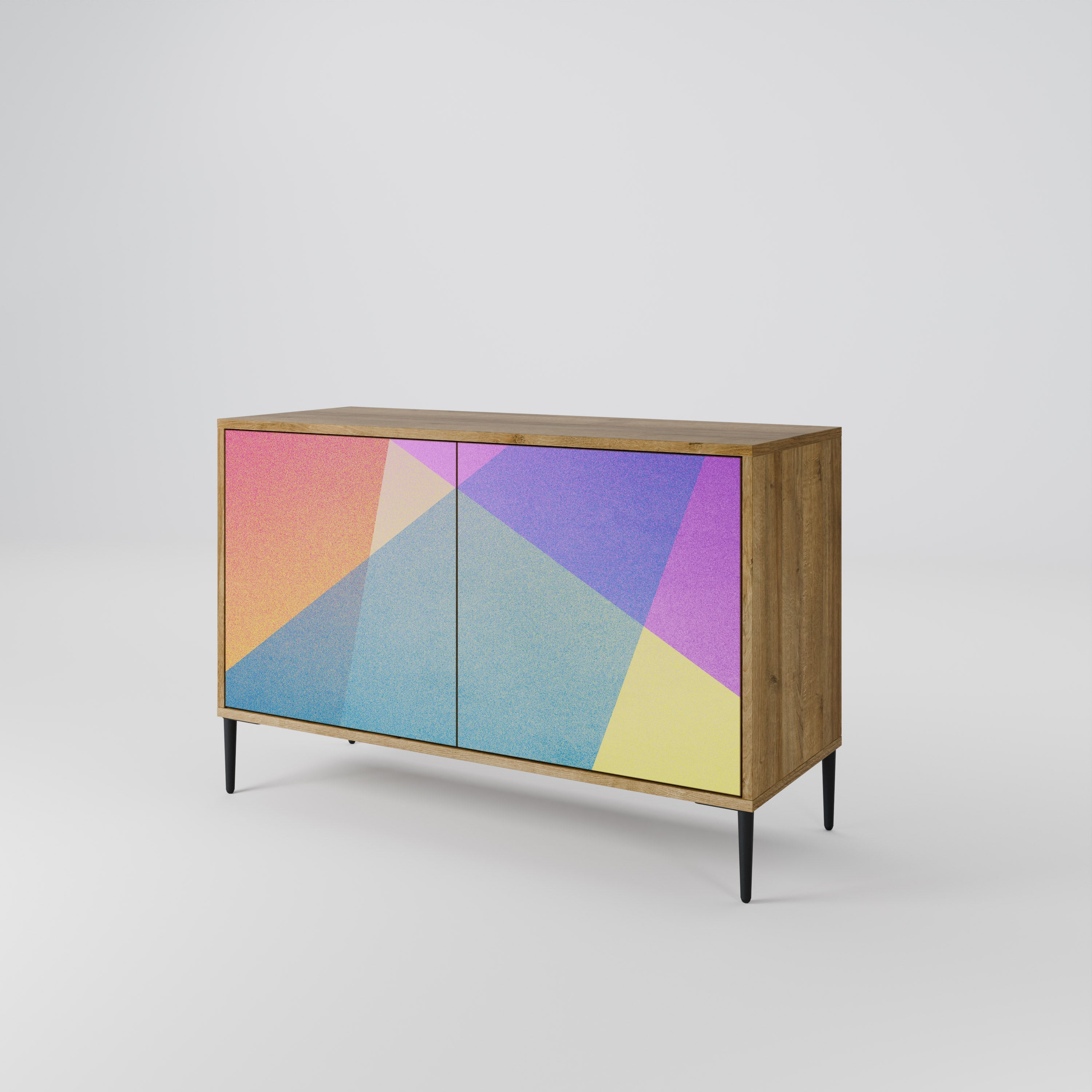BRIGHT GEOMETRY Sideboard mit 2 Türen in Eichenoptik