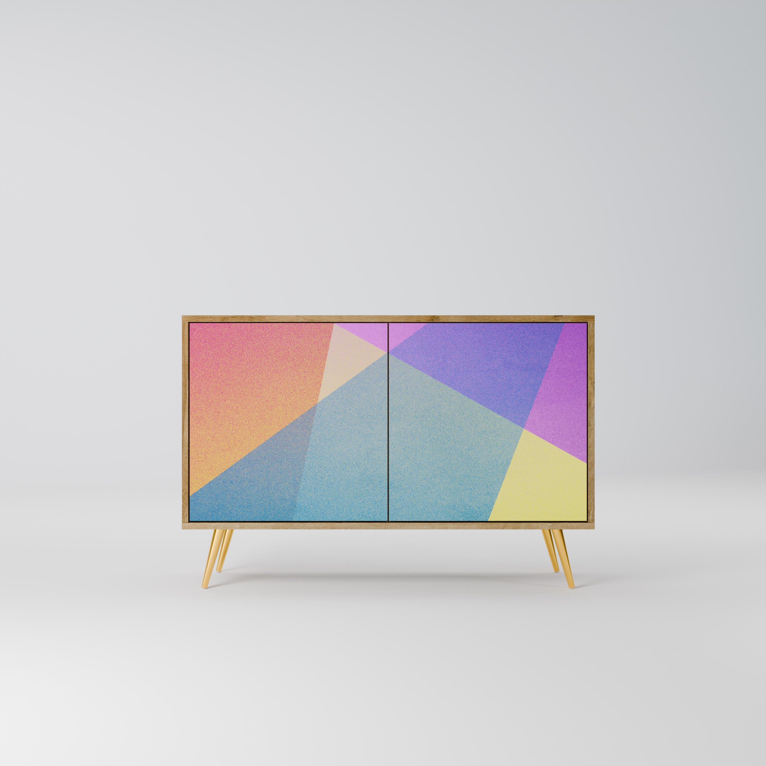 BRIGHT GEOMETRY Sideboard mit 2 Türen in Eichenoptik