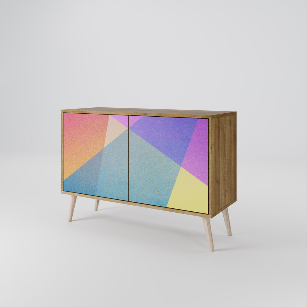 BRIGHT GEOMETRY Sideboard mit 2 Türen in Eichenoptik