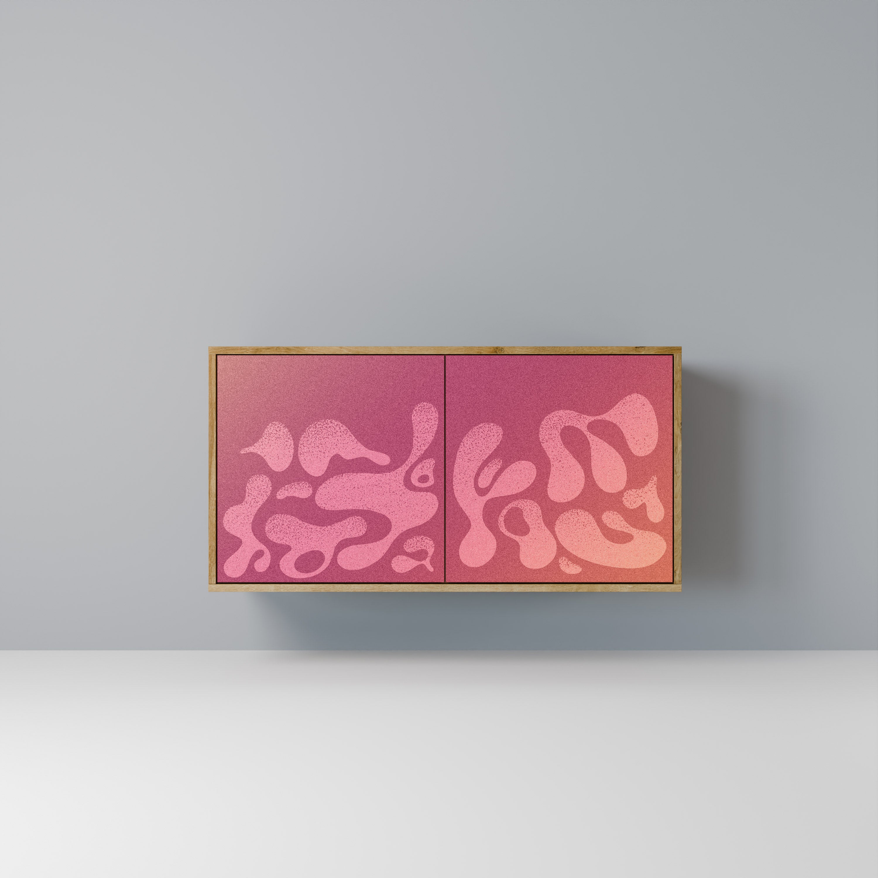 IRREGULAR PINK Sideboard mit 2 Türen in Eichenoptik
