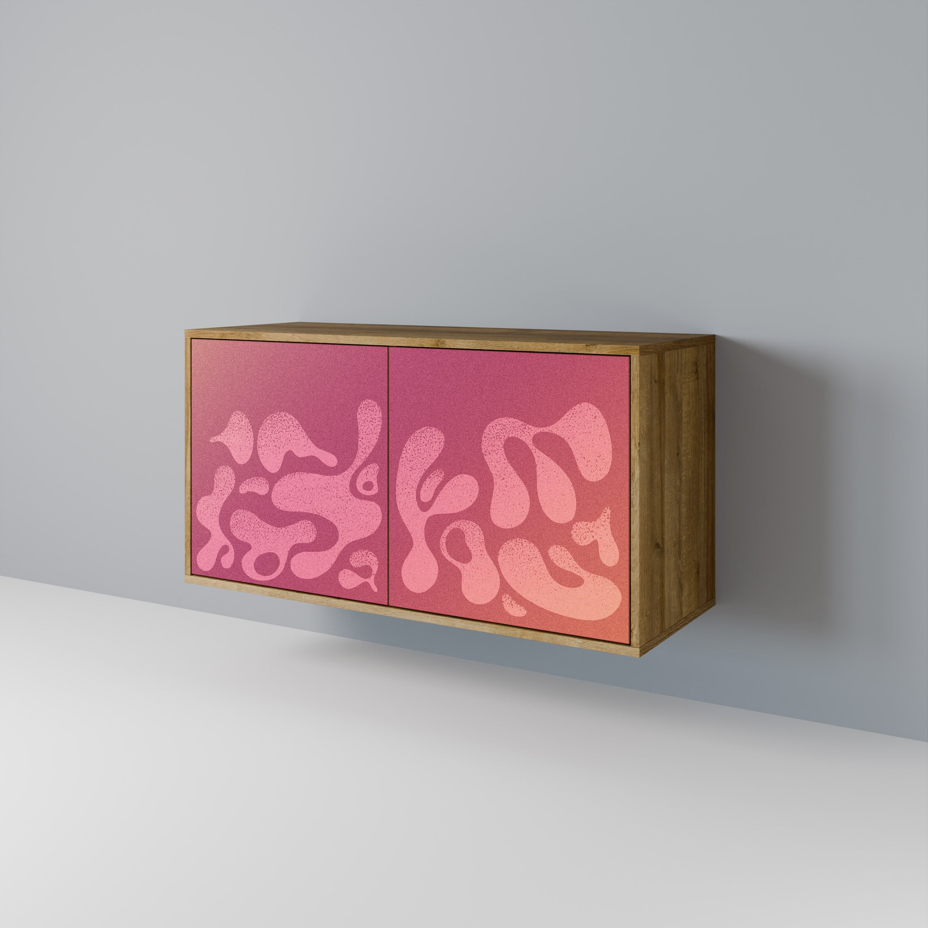 IRREGULAR PINK Sideboard mit 2 Türen in Eichenoptik