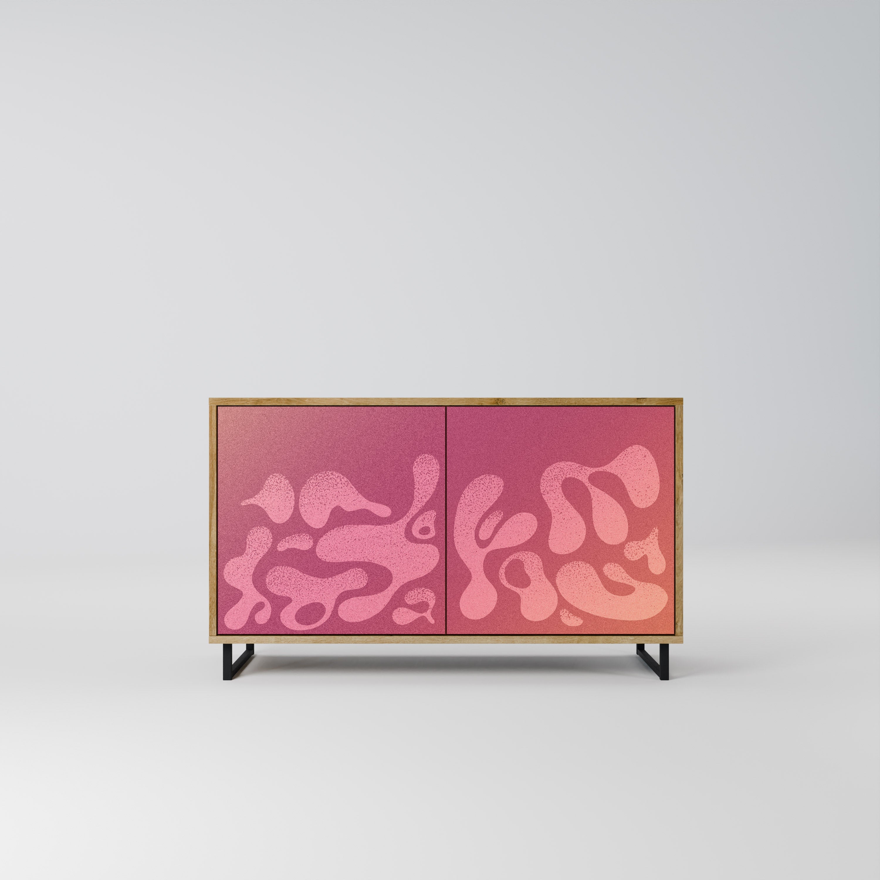 IRREGULAR PINK Sideboard mit 2 Türen in Eichenoptik