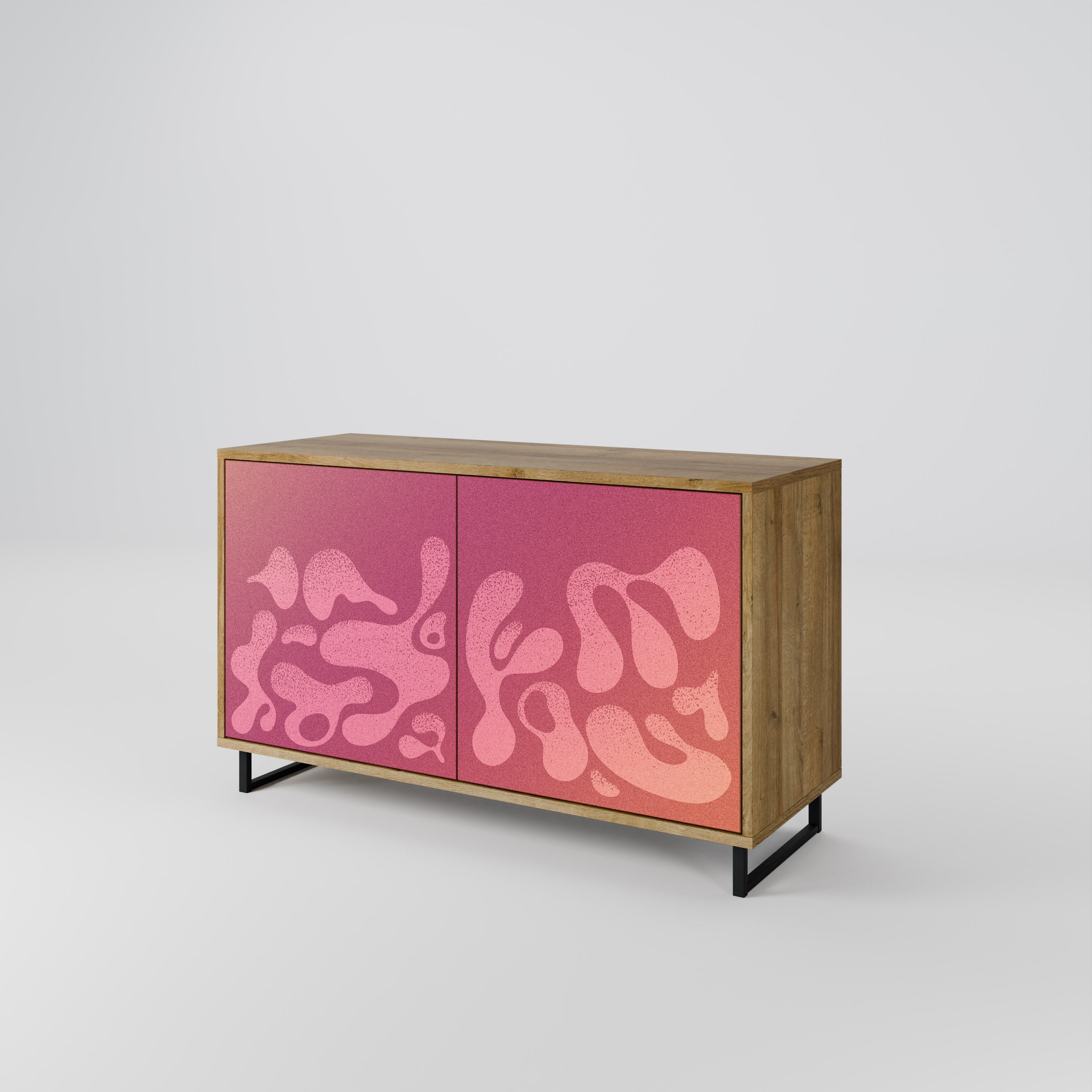 IRREGULAR PINK Sideboard mit 2 Türen in Eichenoptik