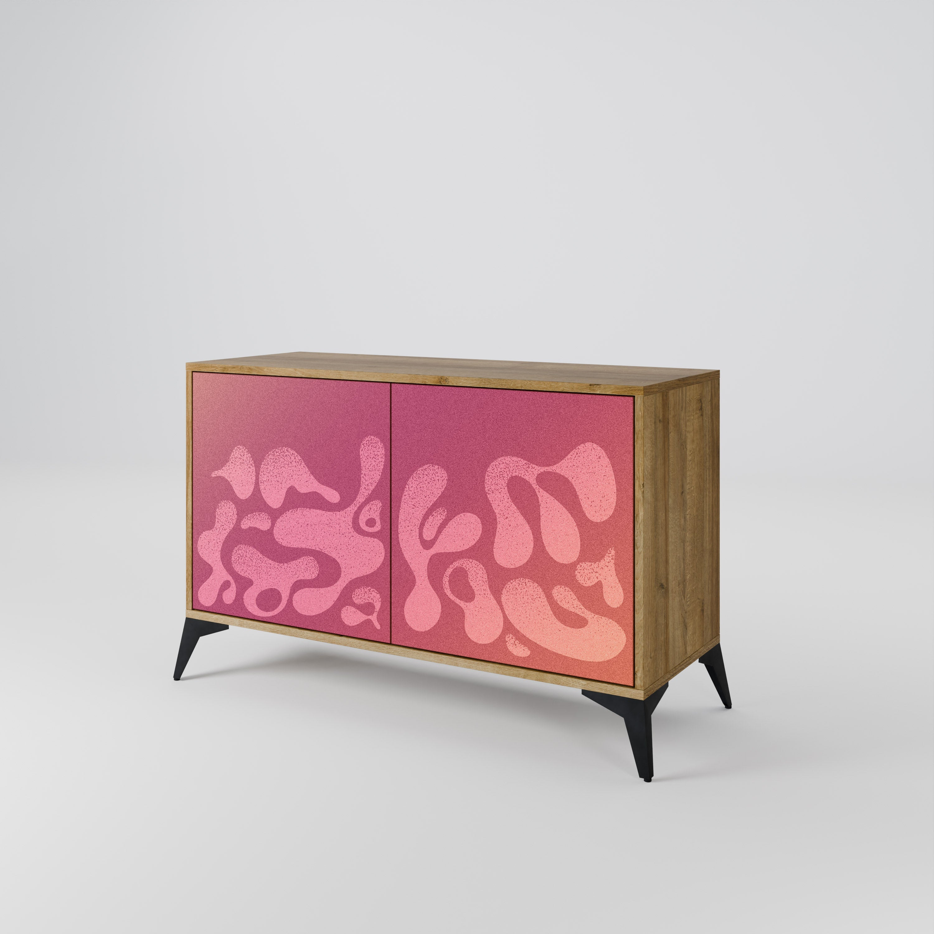 IRREGULAR PINK Sideboard mit 2 Türen in Eichenoptik