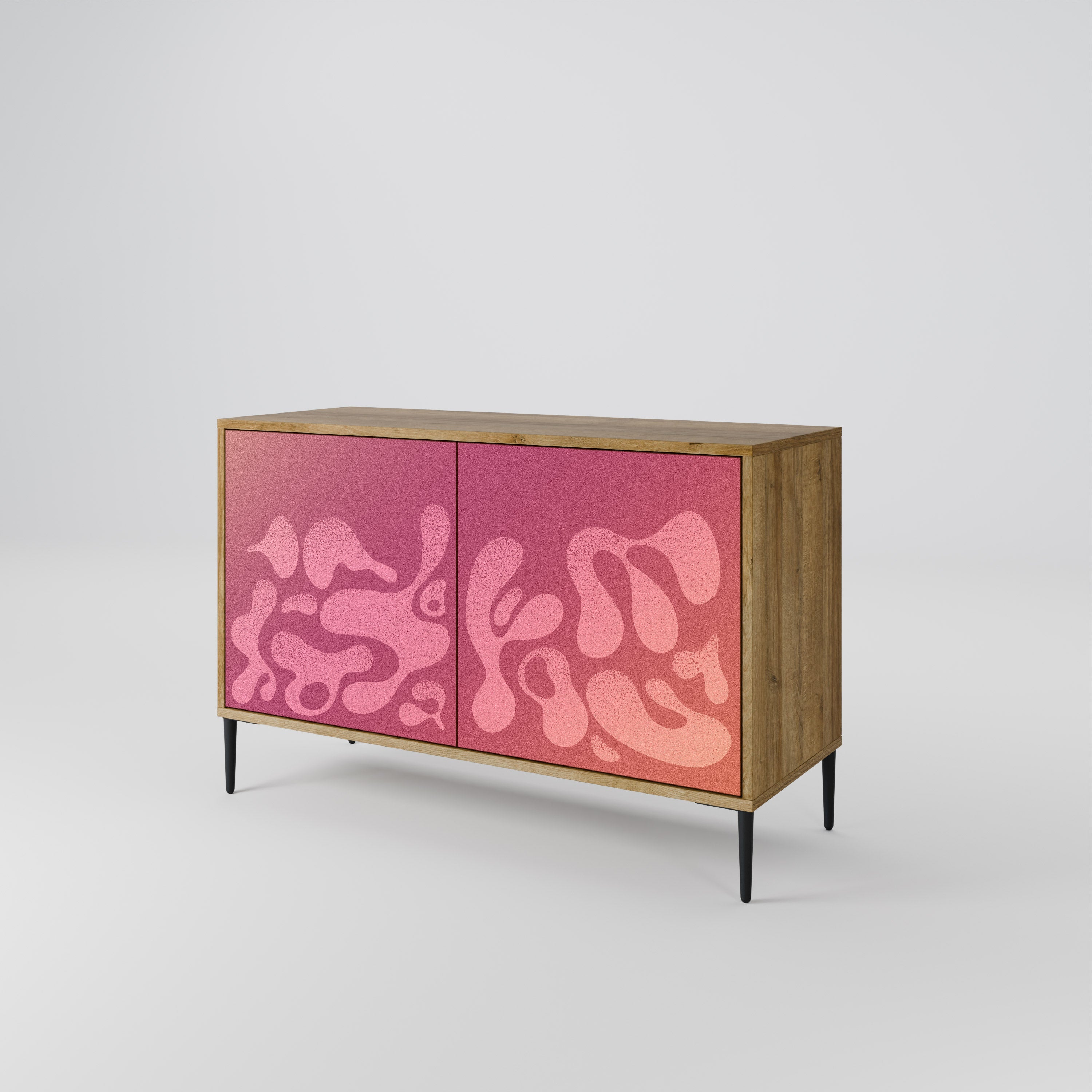 IRREGULAR PINK Sideboard mit 2 Türen in Eichenoptik