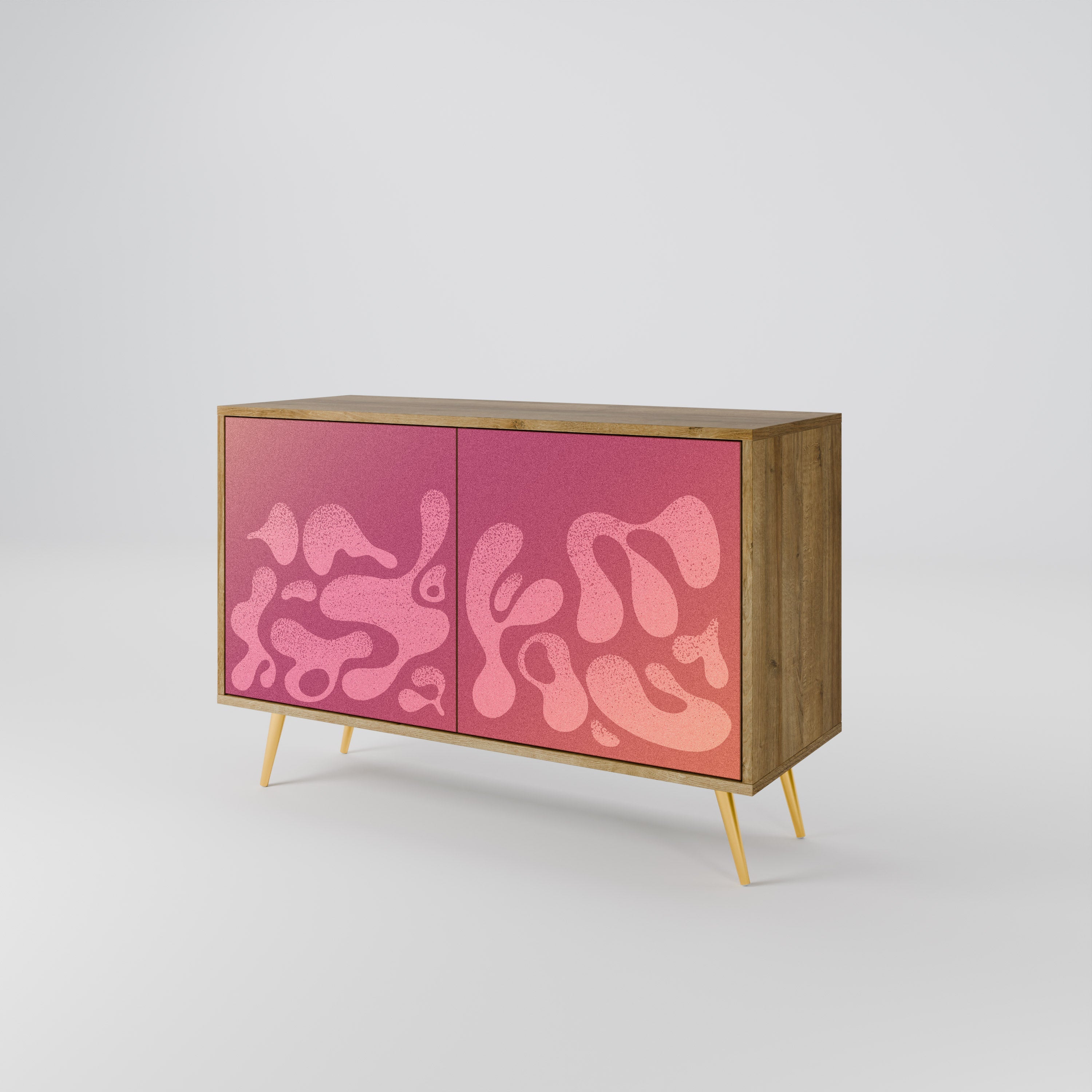 IRREGULAR PINK Sideboard mit 2 Türen in Eichenoptik