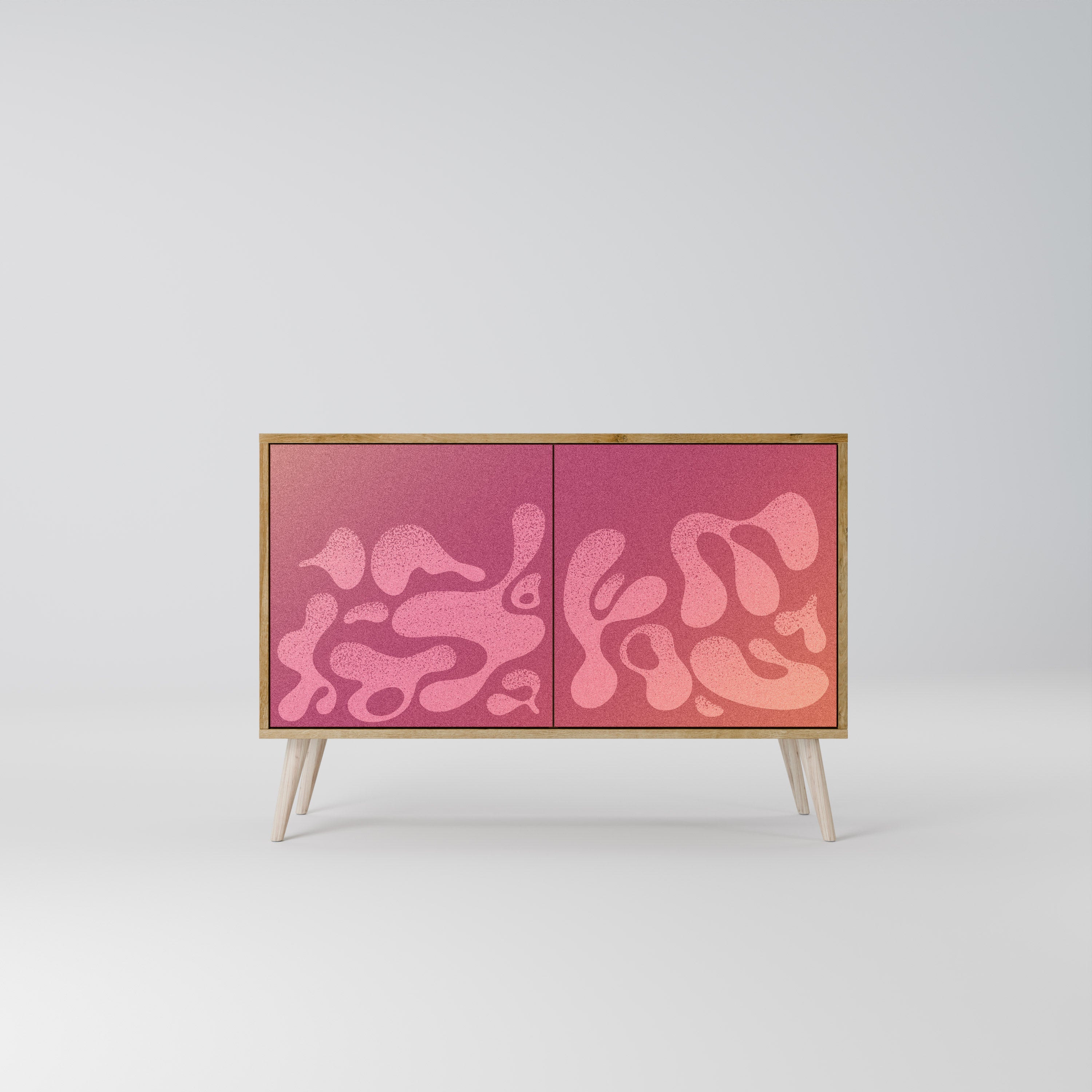 IRREGULAR PINK Sideboard mit 2 Türen in Eichenoptik