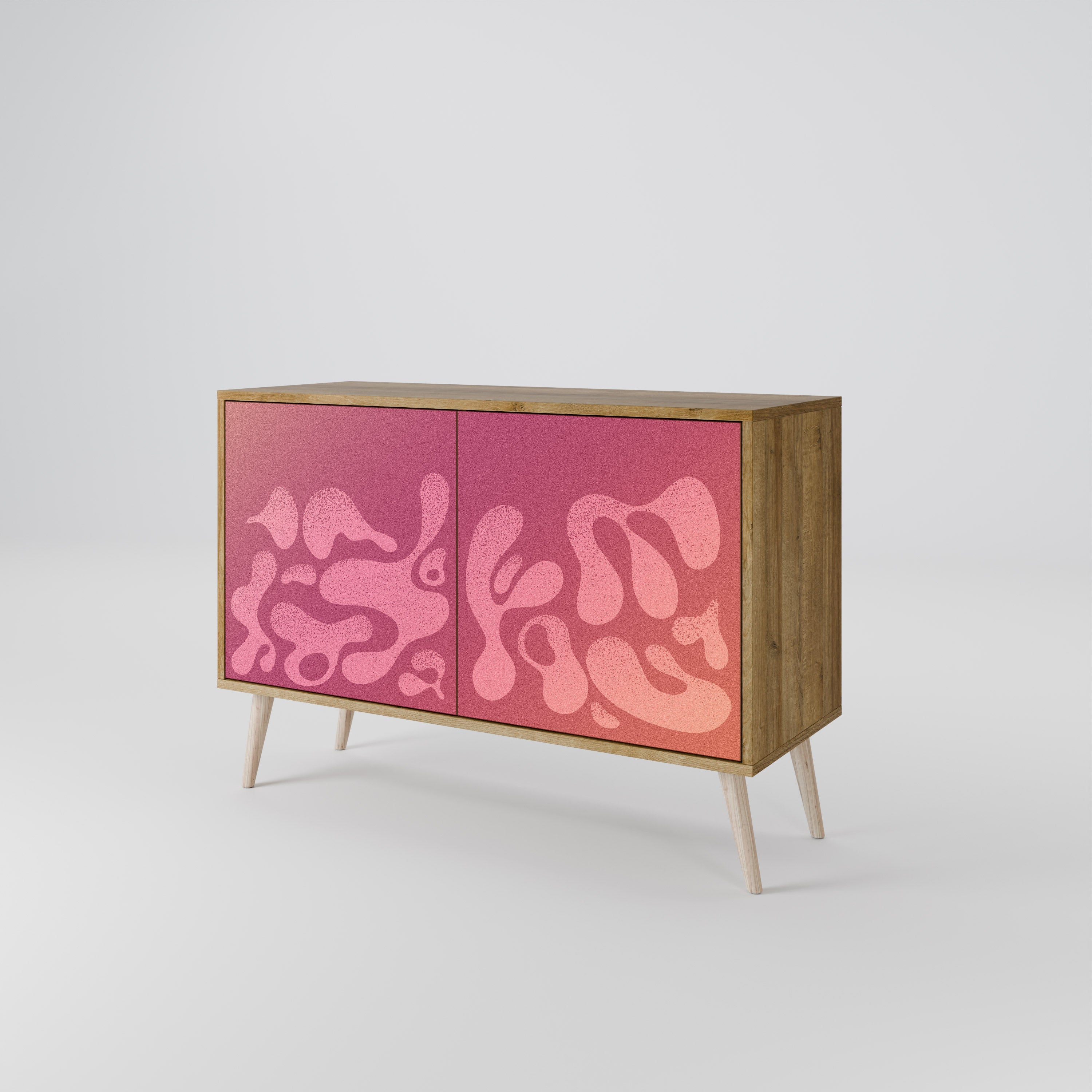 IRREGULAR PINK Sideboard mit 2 Türen in Eichenoptik
