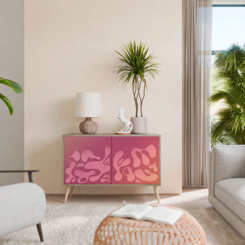 IRREGULAR PINK Sideboard mit 2 Türen in Eichenoptik