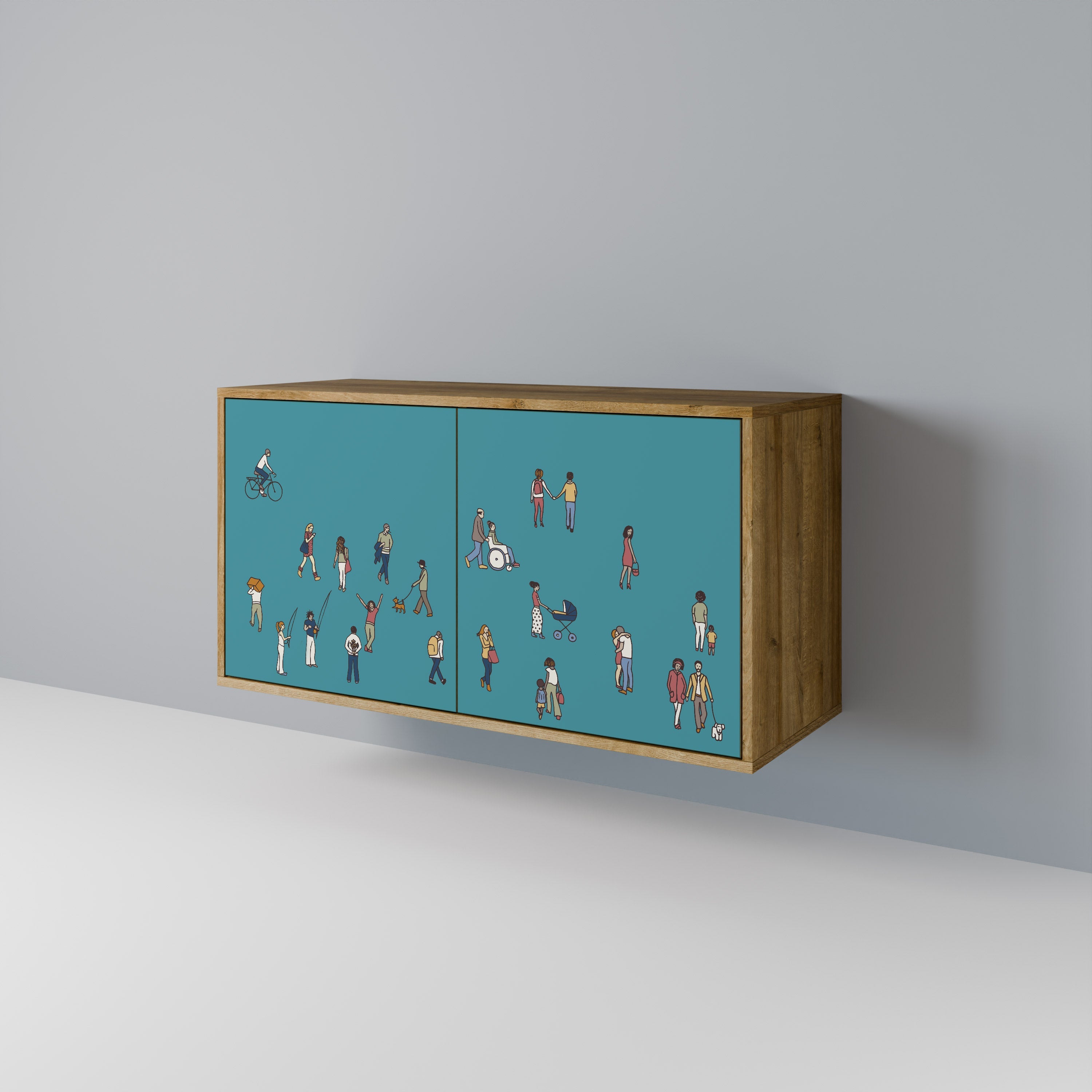 COLLECTIVE STREAM Sideboard mit 2 Türen in Eichenoptik