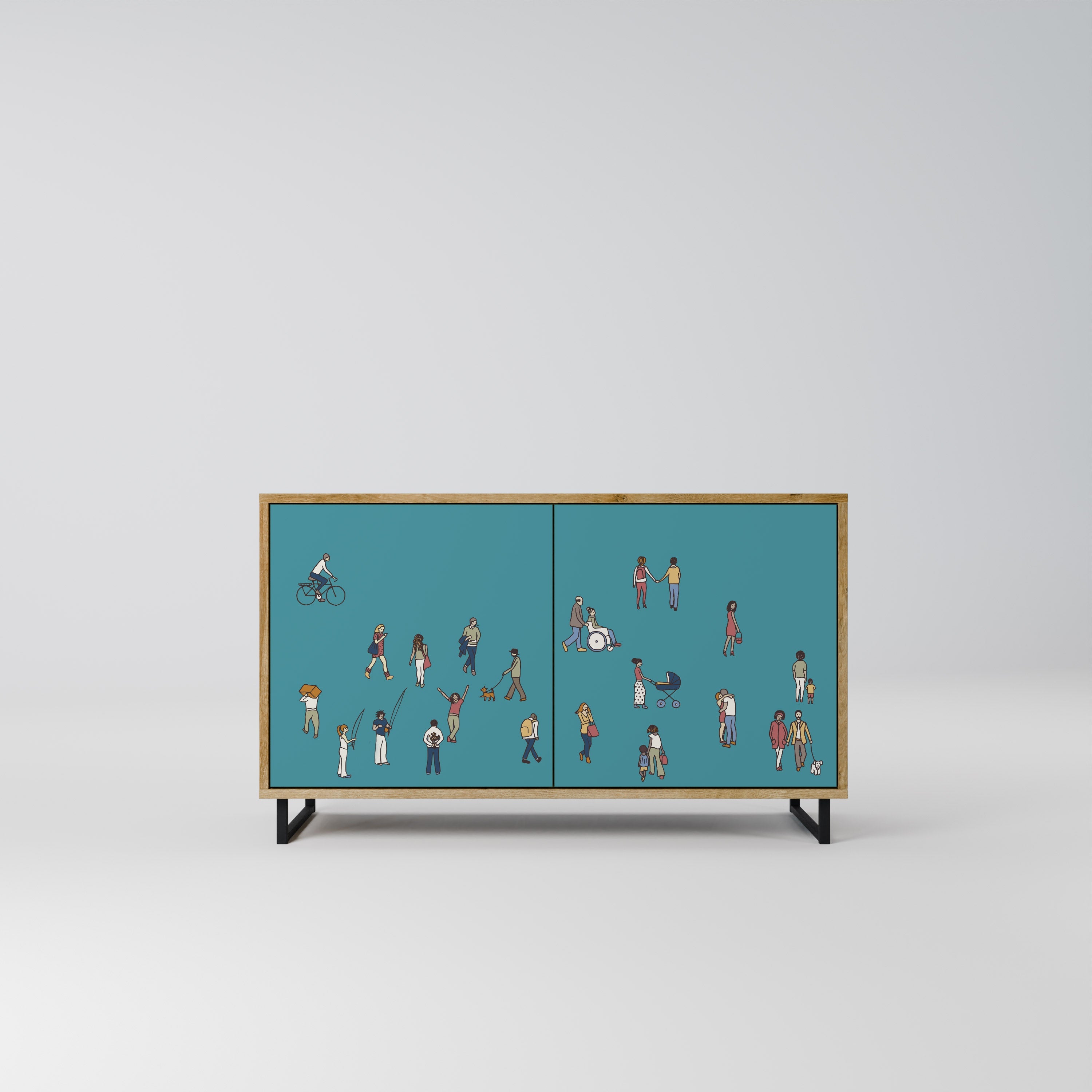 COLLECTIVE STREAM Sideboard mit 2 Türen in Eichenoptik