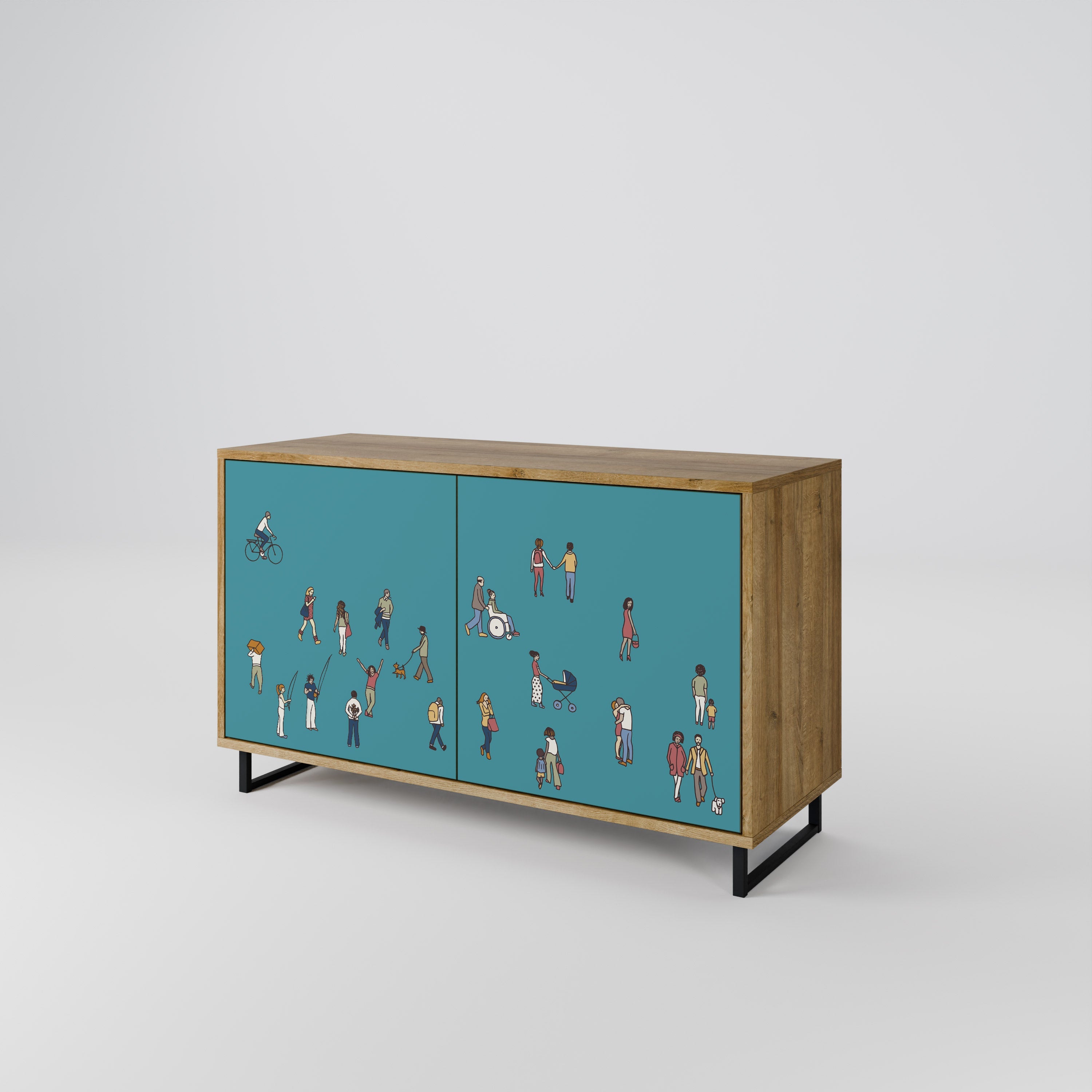 COLLECTIVE STREAM Sideboard mit 2 Türen in Eichenoptik