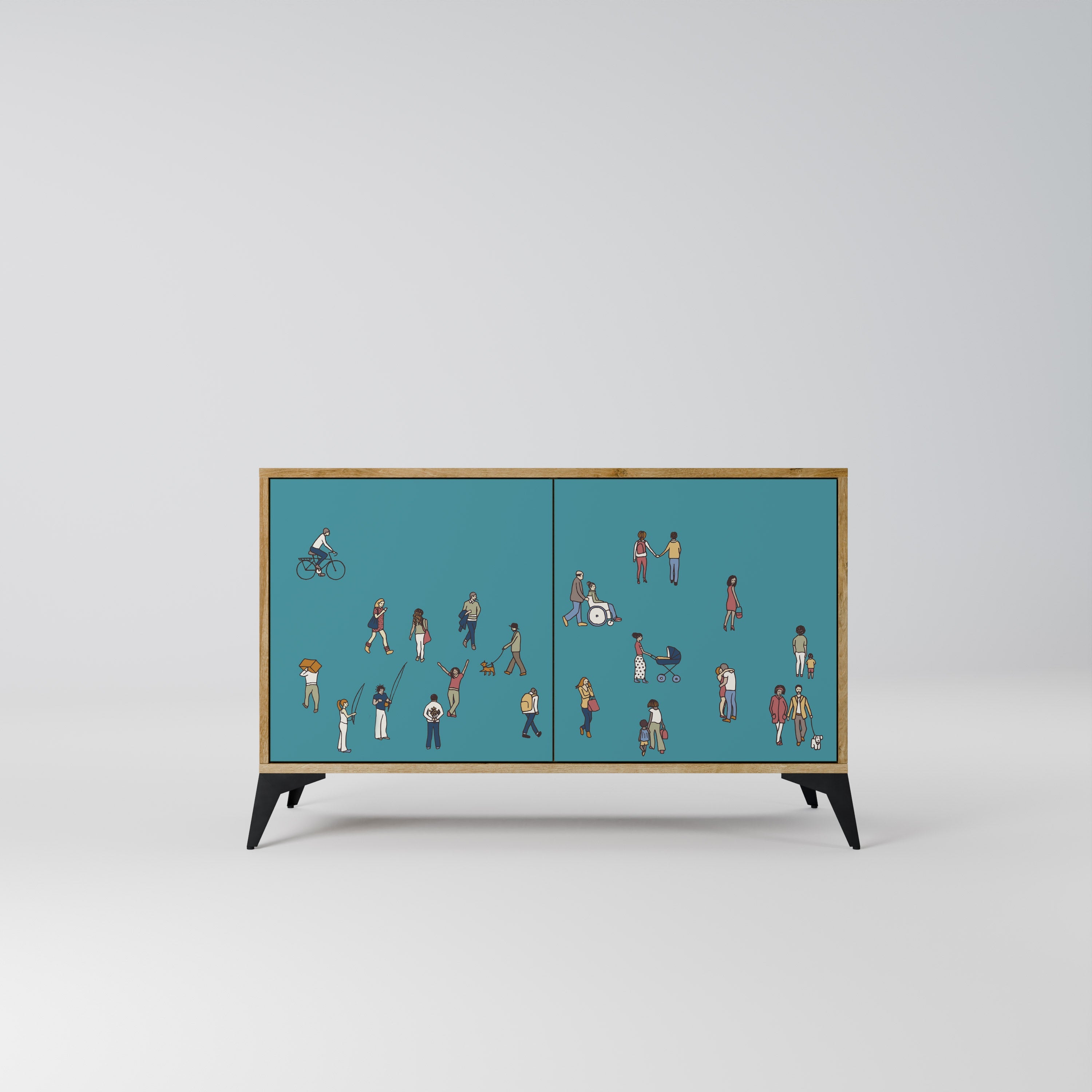 COLLECTIVE STREAM Sideboard mit 2 Türen in Eichenoptik
