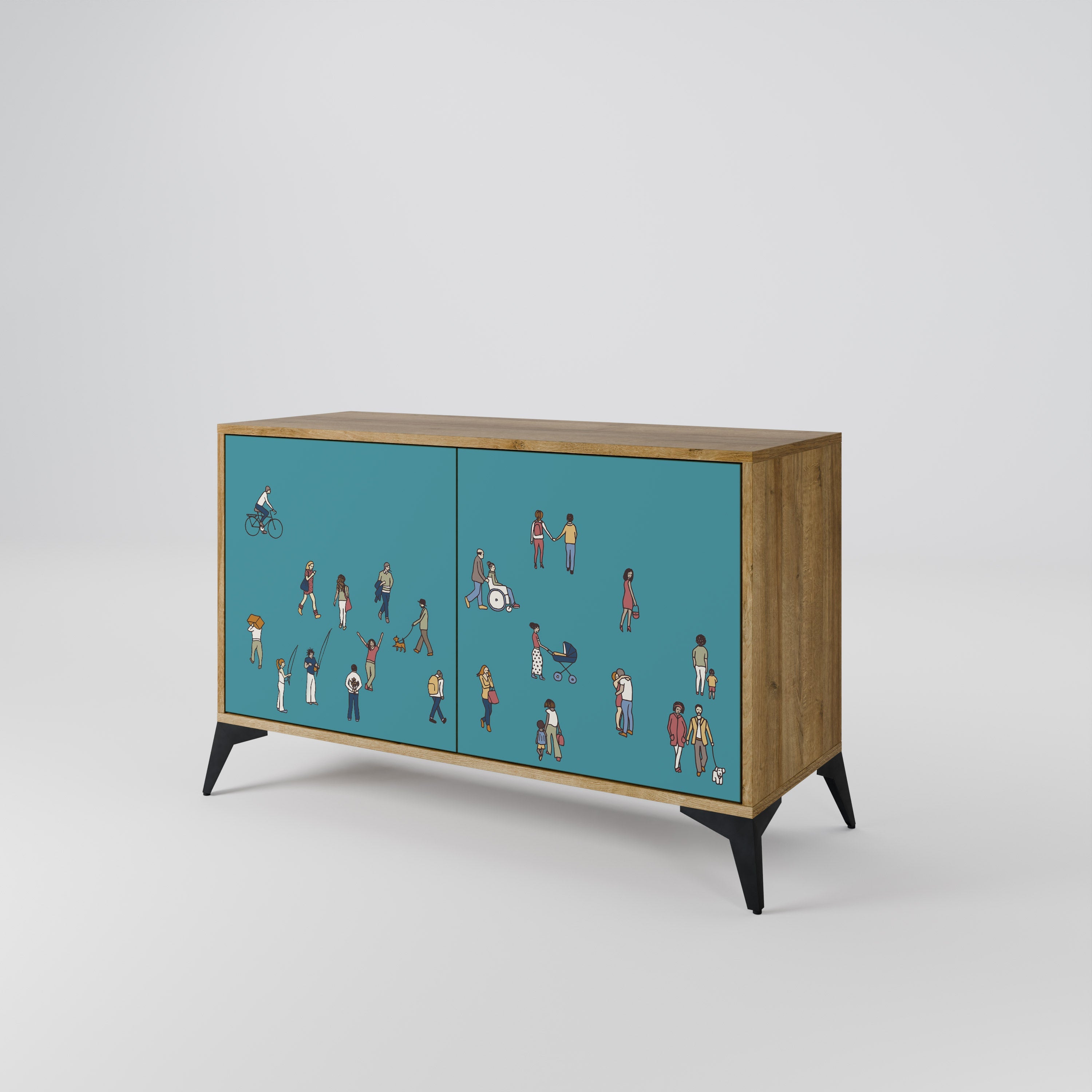 COLLECTIVE STREAM Sideboard mit 2 Türen in Eichenoptik