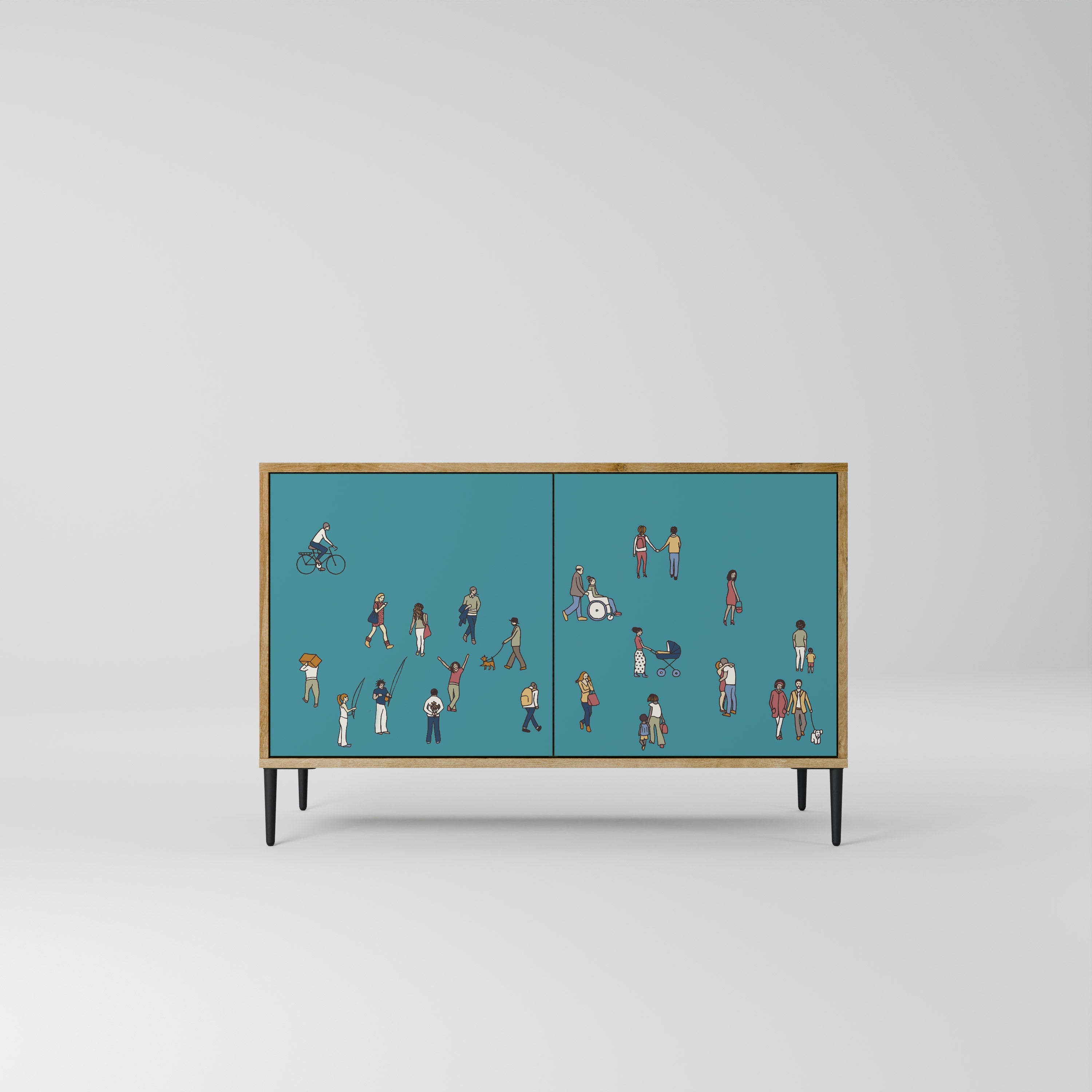 COLLECTIVE STREAM Sideboard mit 2 Türen in Eichenoptik
