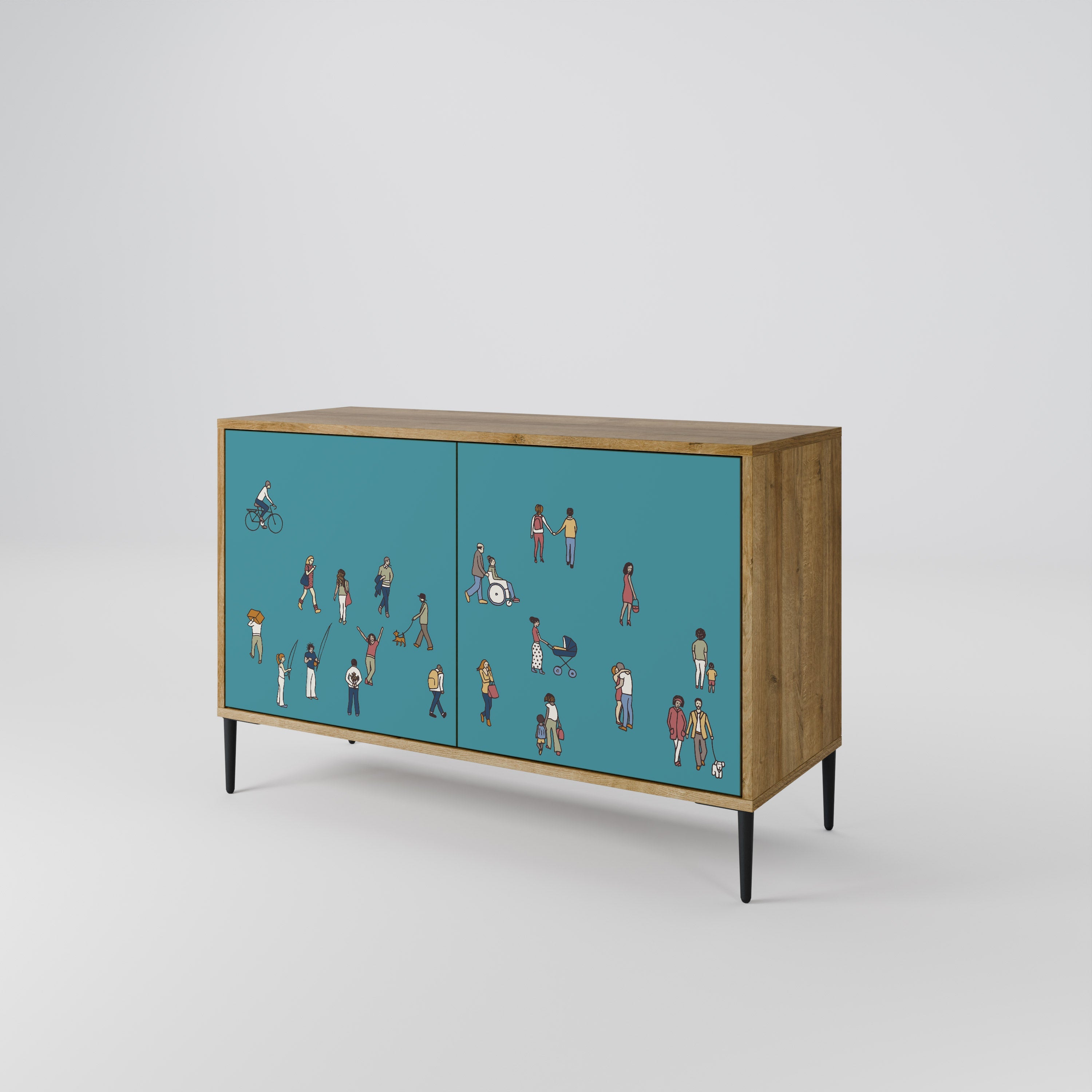 COLLECTIVE STREAM Sideboard mit 2 Türen in Eichenoptik
