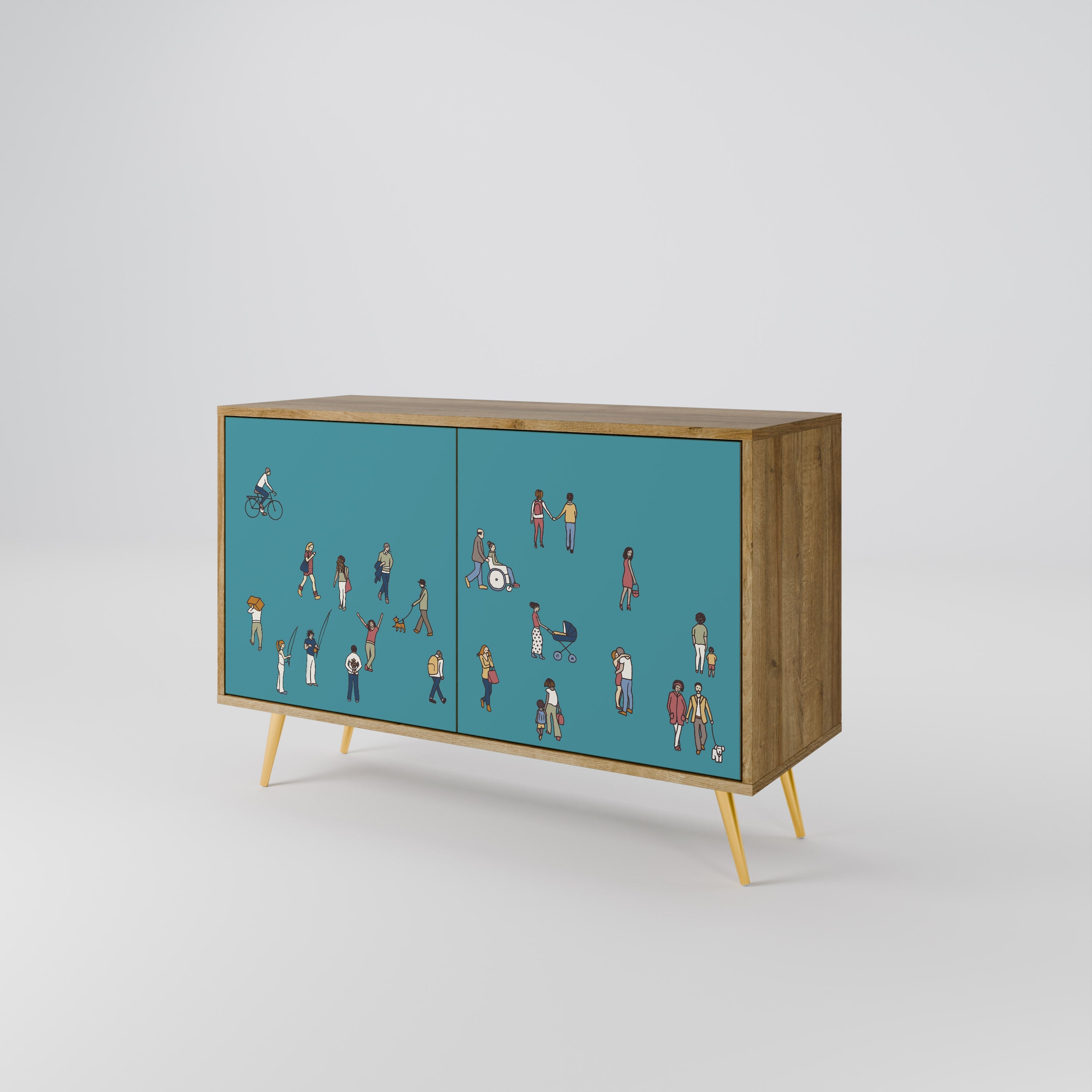 COLLECTIVE STREAM Sideboard mit 2 Türen in Eichenoptik