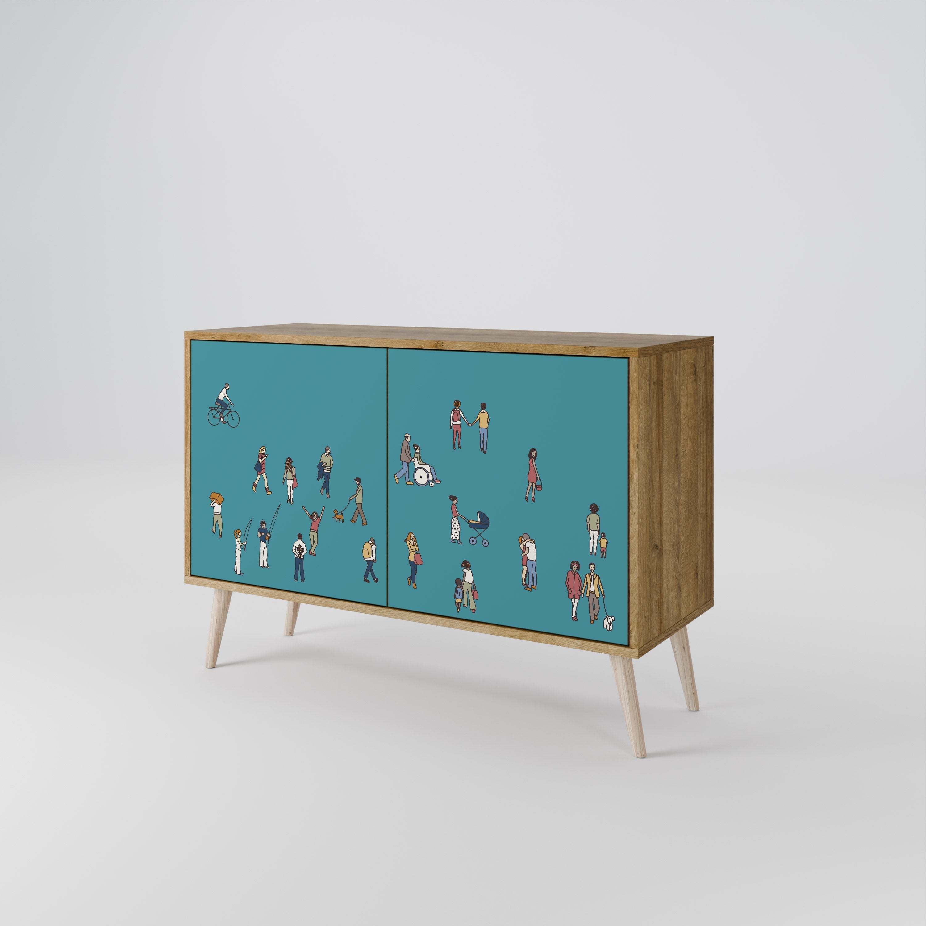 COLLECTIVE STREAM Sideboard mit 2 Türen in Eichenoptik