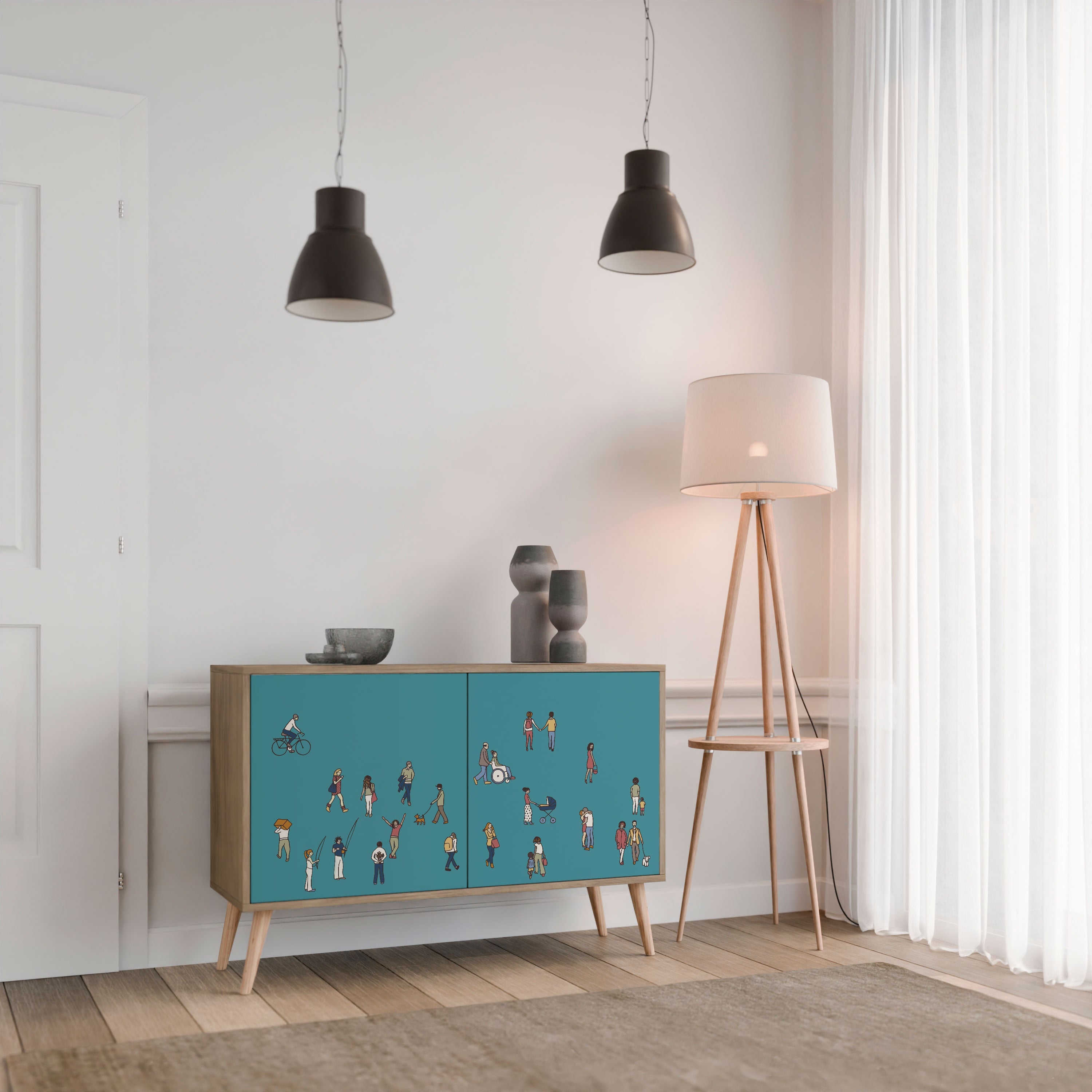 COLLECTIVE STREAM Sideboard mit 2 Türen in Eichenoptik