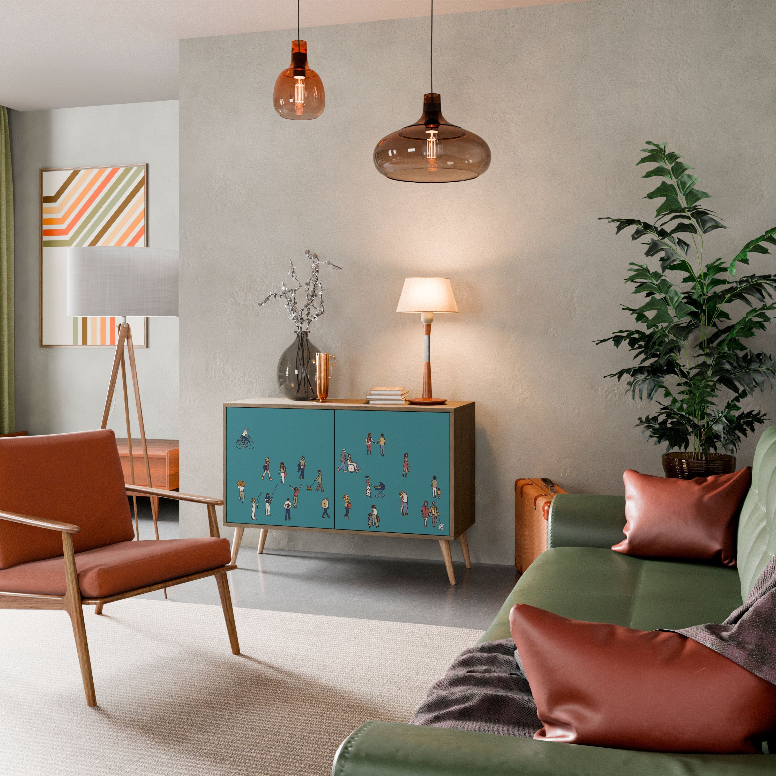 COLLECTIVE STREAM Sideboard mit 2 Türen in Eichenoptik