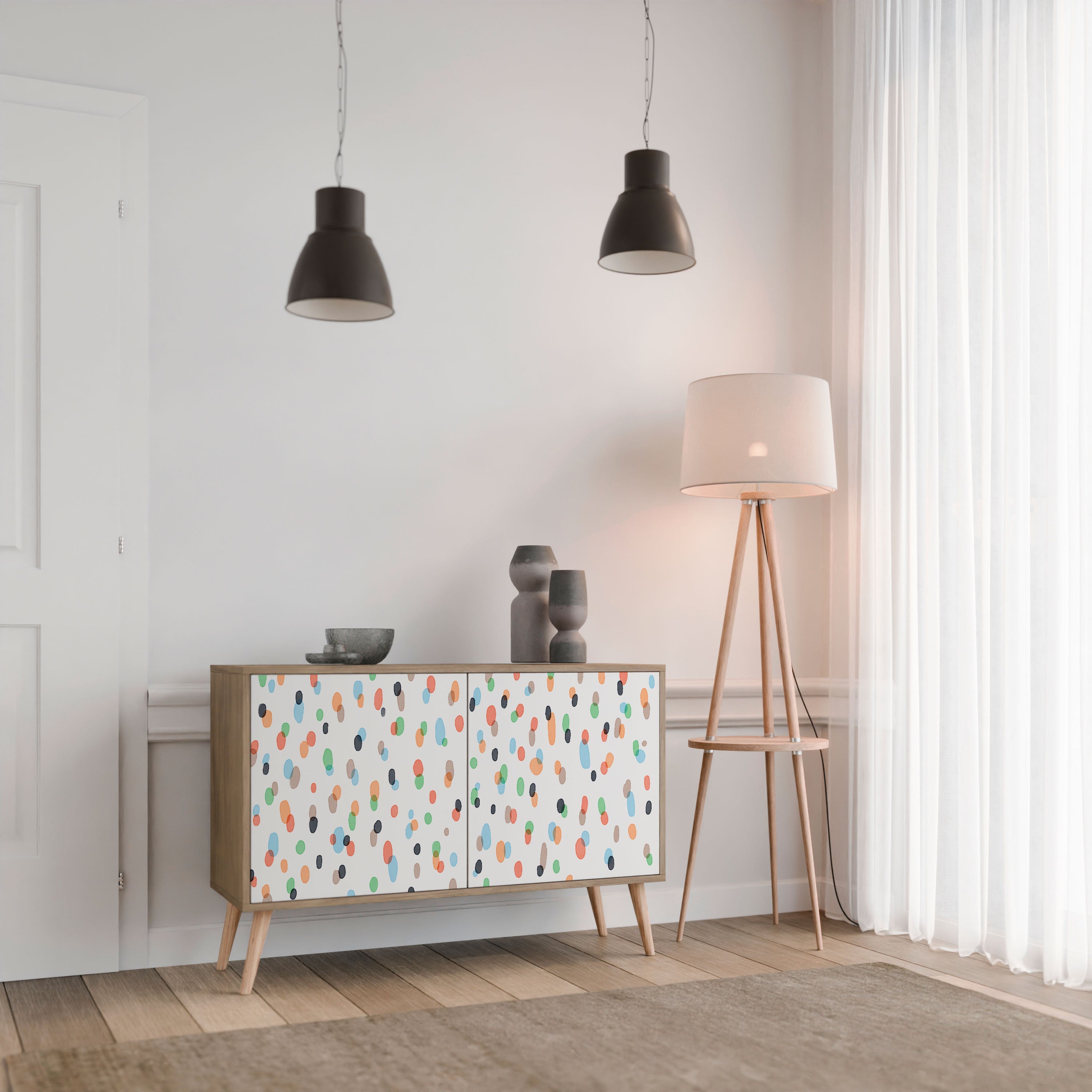 ENERGETIC SPOTS Sideboard mit 2 Türen in Eichenoptik