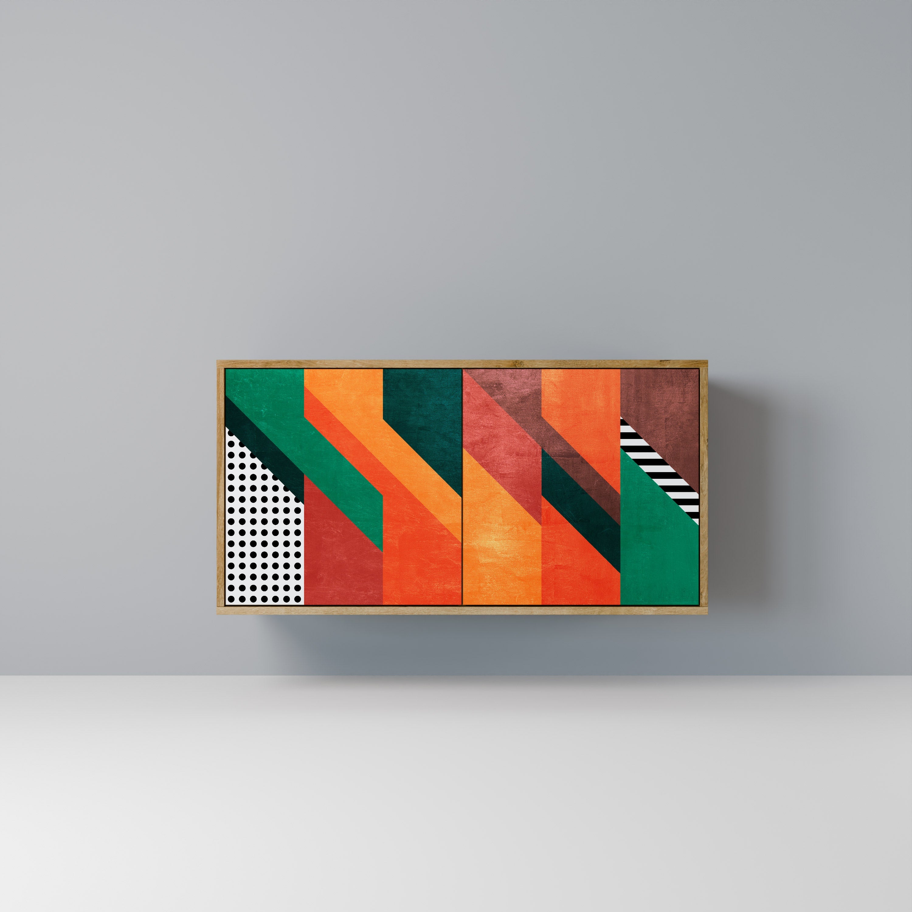 MAKESHIFT ARTISTRY Sideboard mit 2 Türen in Eichenoptik