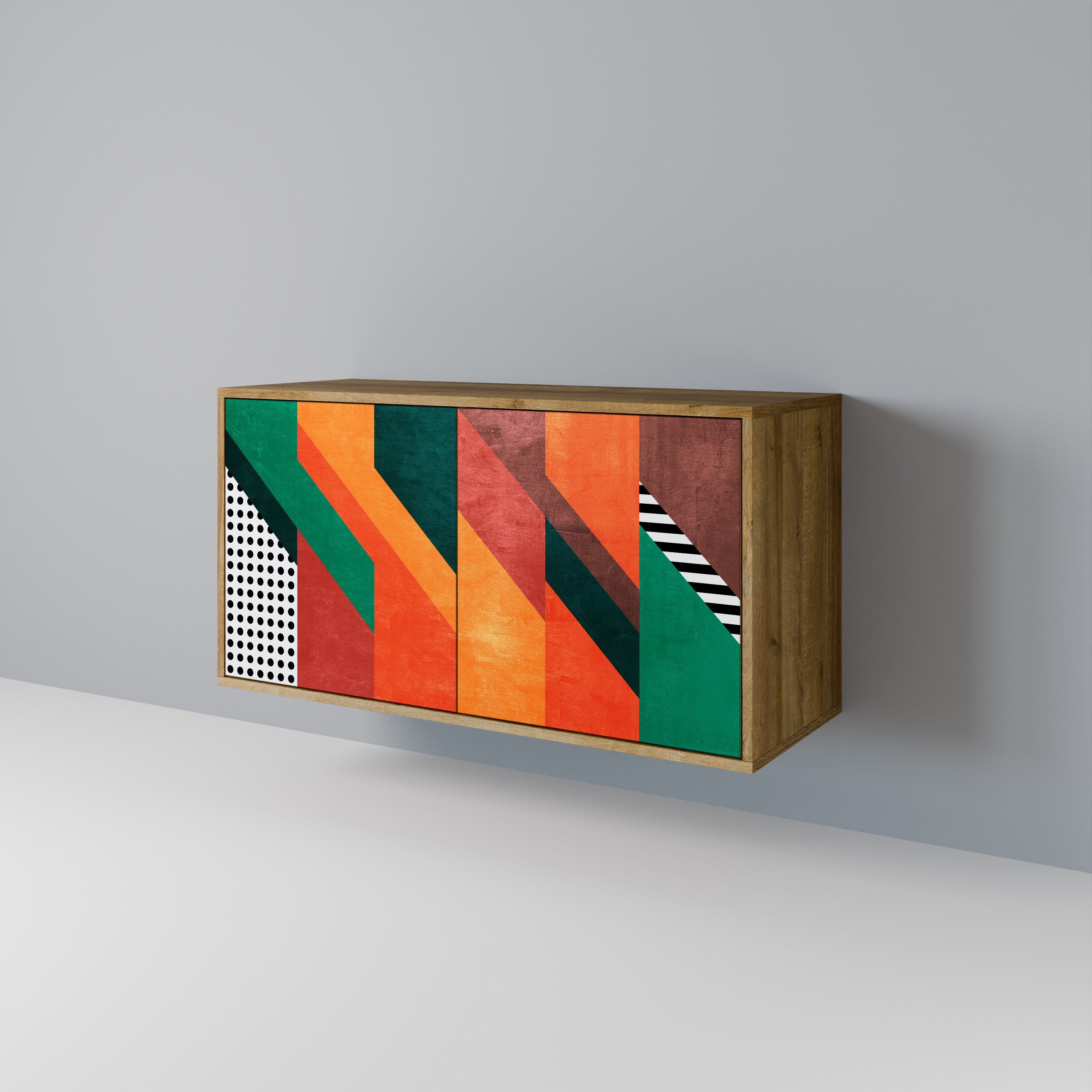 MAKESHIFT ARTISTRY Sideboard mit 2 Türen in Eichenoptik