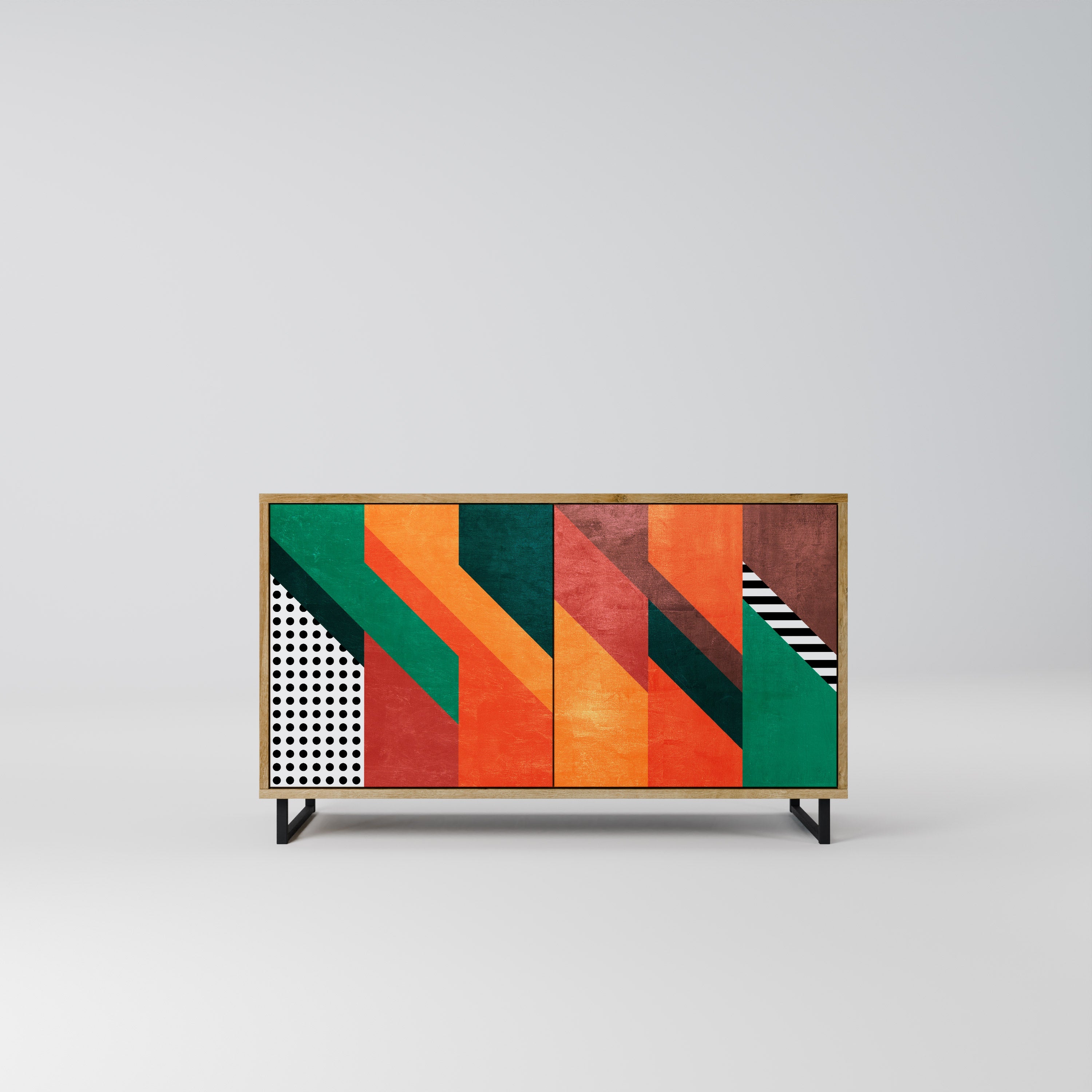 MAKESHIFT ARTISTRY Sideboard mit 2 Türen in Eichenoptik
