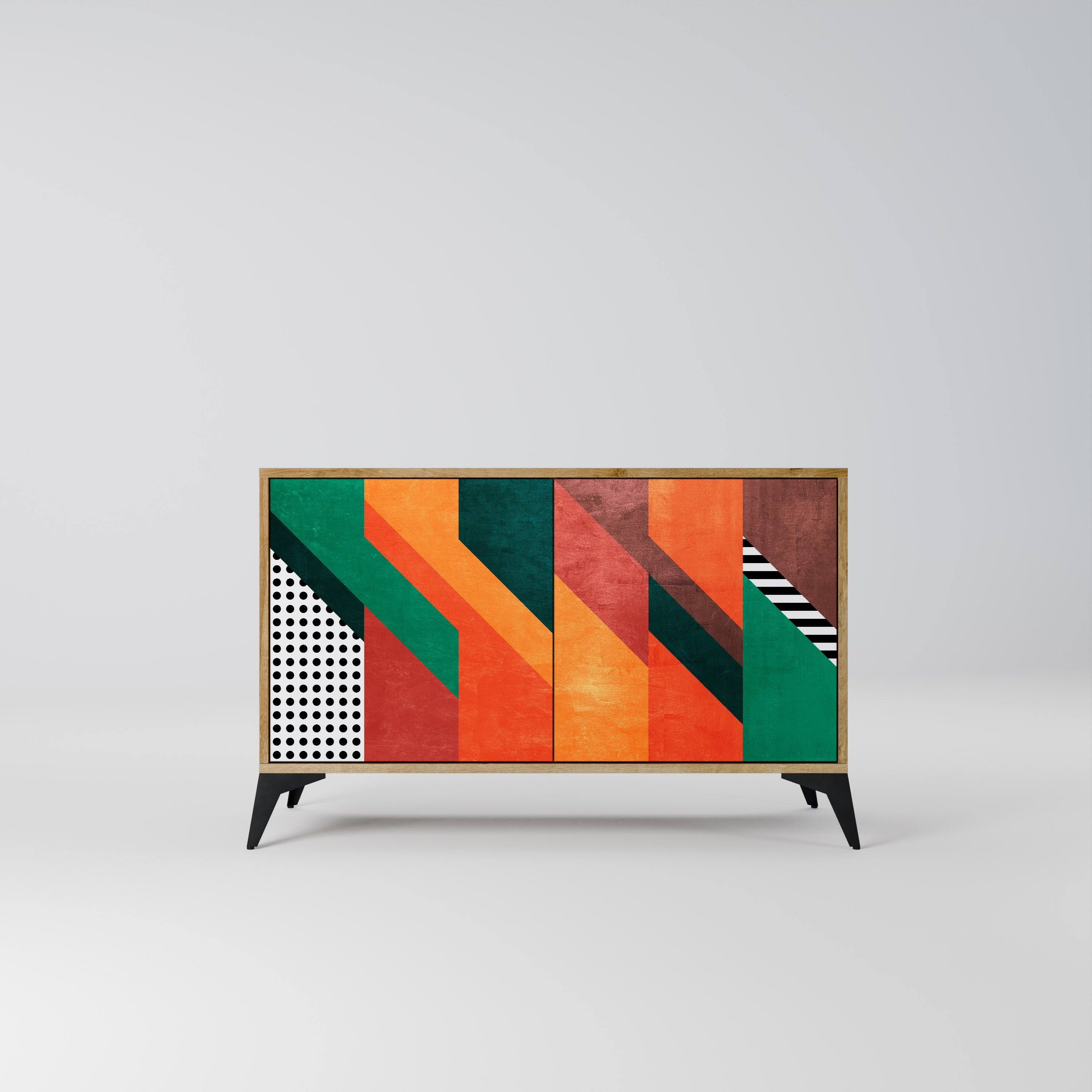 MAKESHIFT ARTISTRY Sideboard mit 2 Türen in Eichenoptik