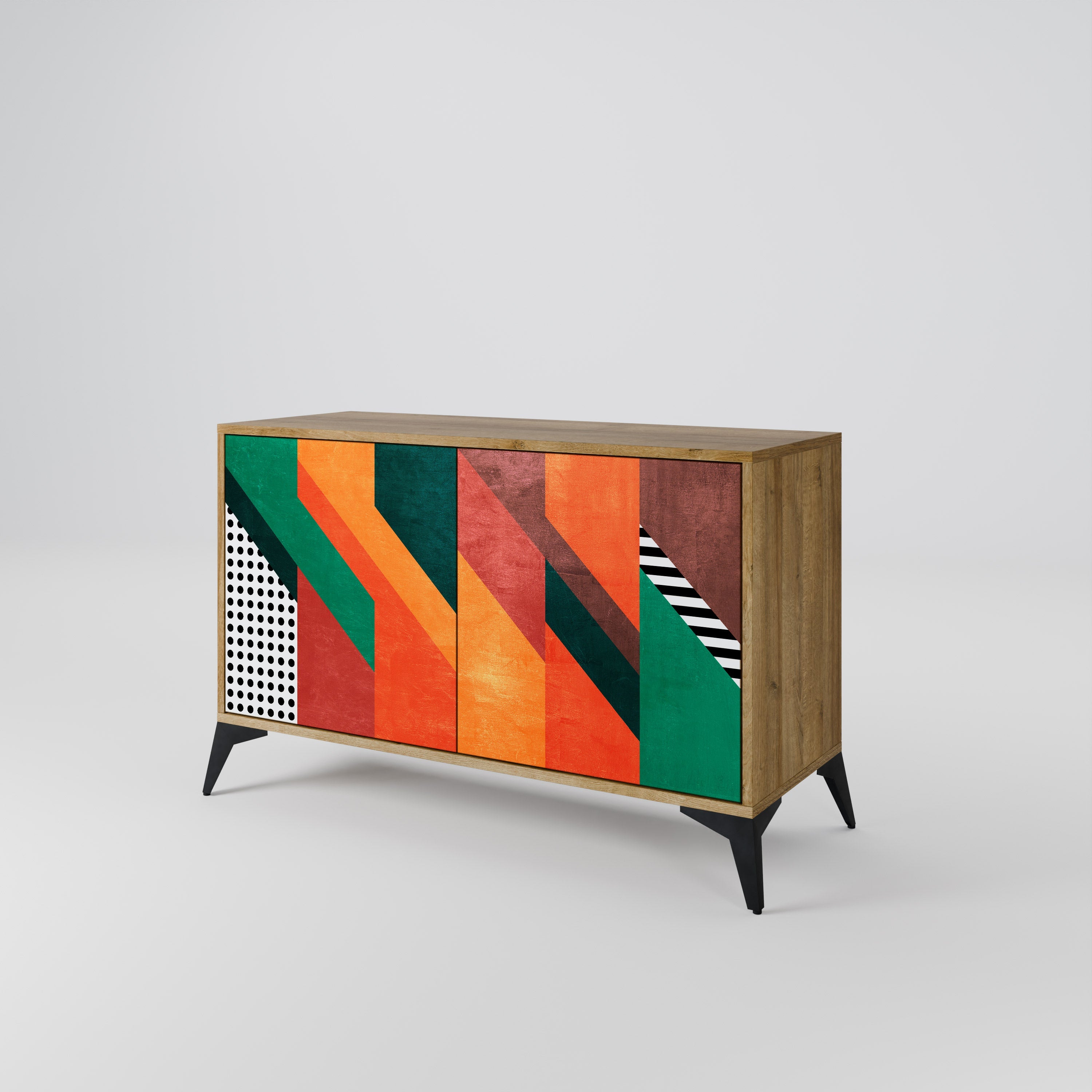 MAKESHIFT ARTISTRY Sideboard mit 2 Türen in Eichenoptik