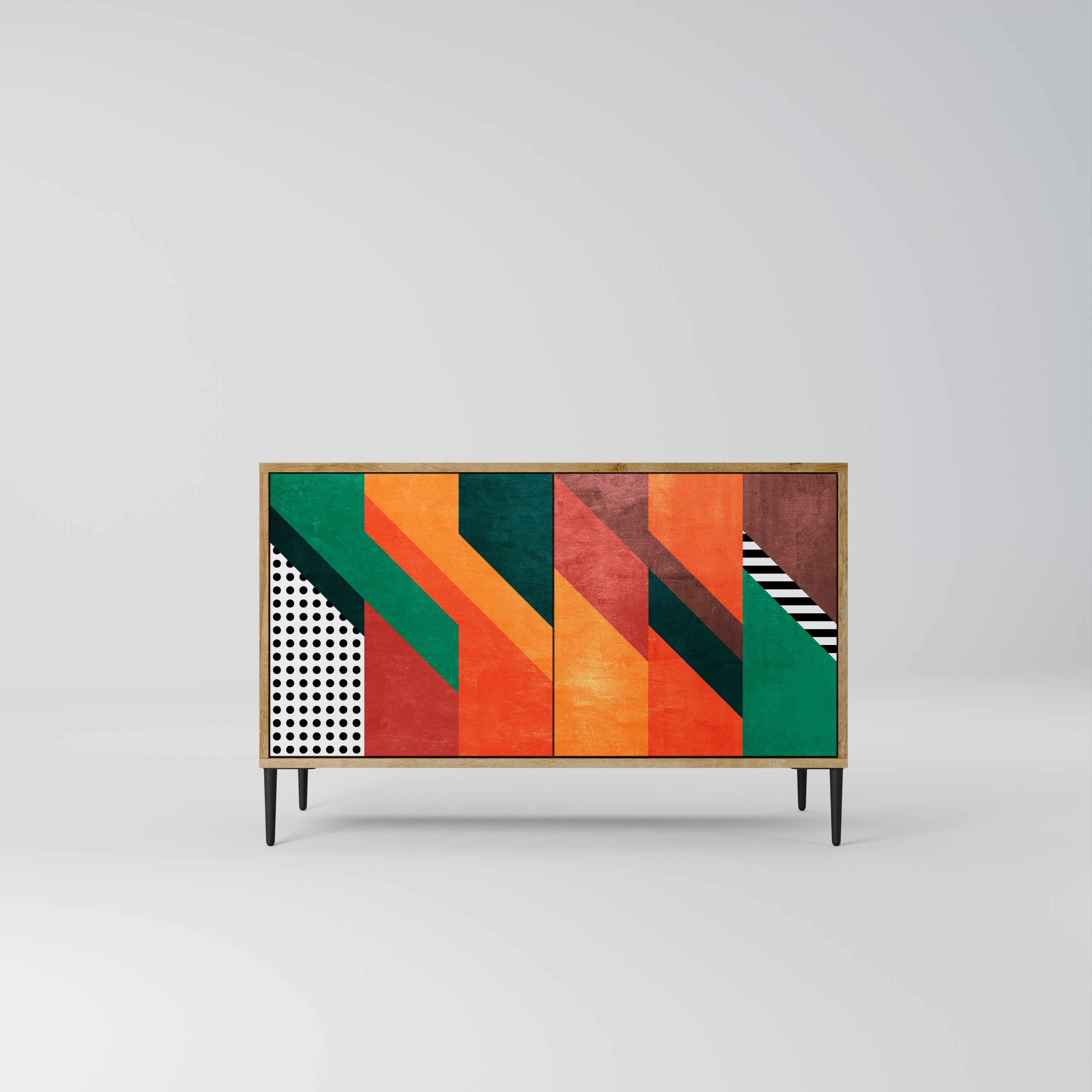 MAKESHIFT ARTISTRY Sideboard mit 2 Türen in Eichenoptik