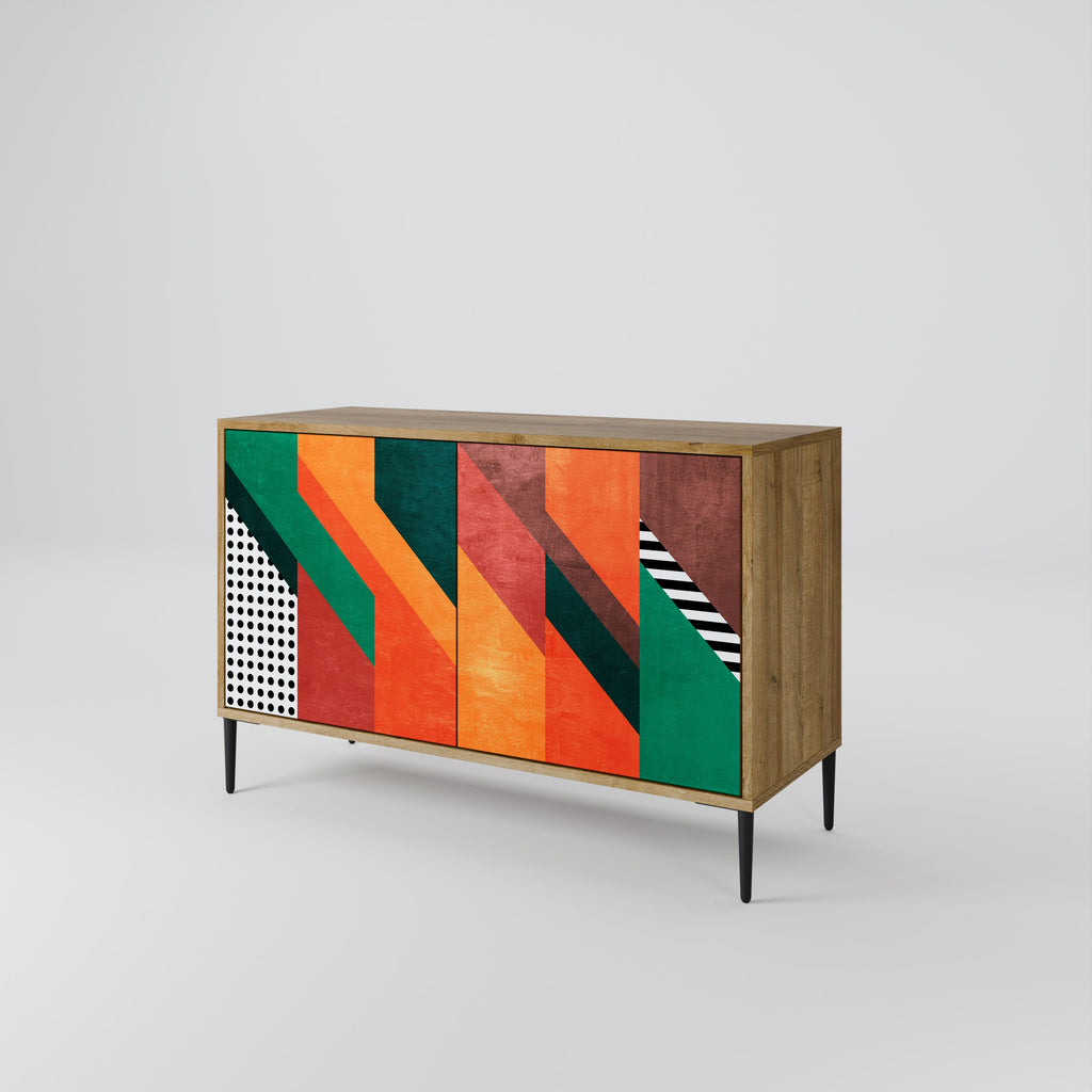 MAKESHIFT ARTISTRY Sideboard mit 2 Türen in Eichenoptik