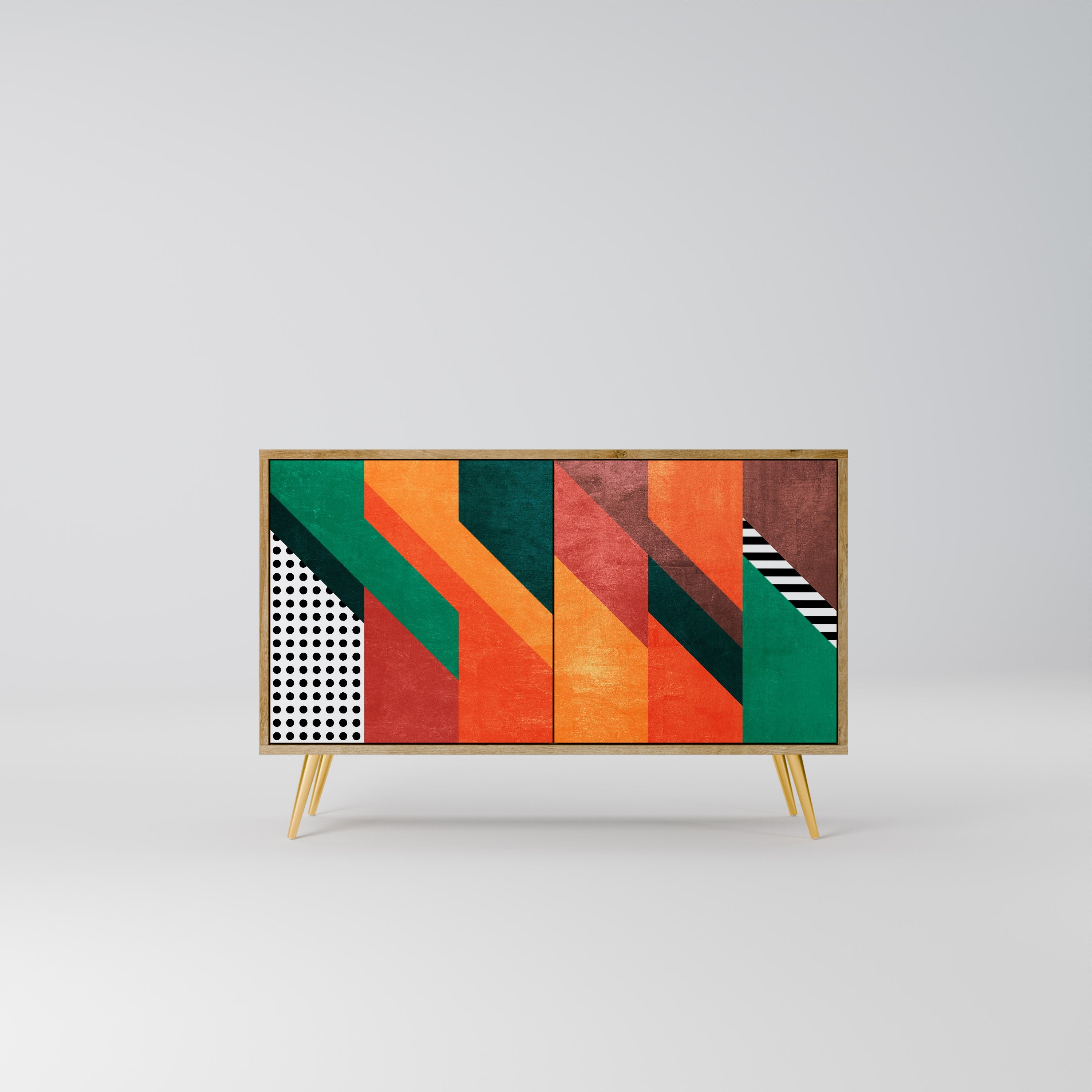 MAKESHIFT ARTISTRY Sideboard mit 2 Türen in Eichenoptik