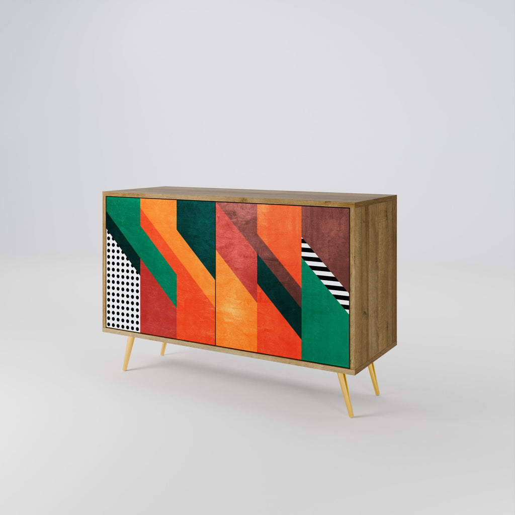 MAKESHIFT ARTISTRY Sideboard mit 2 Türen in Eichenoptik