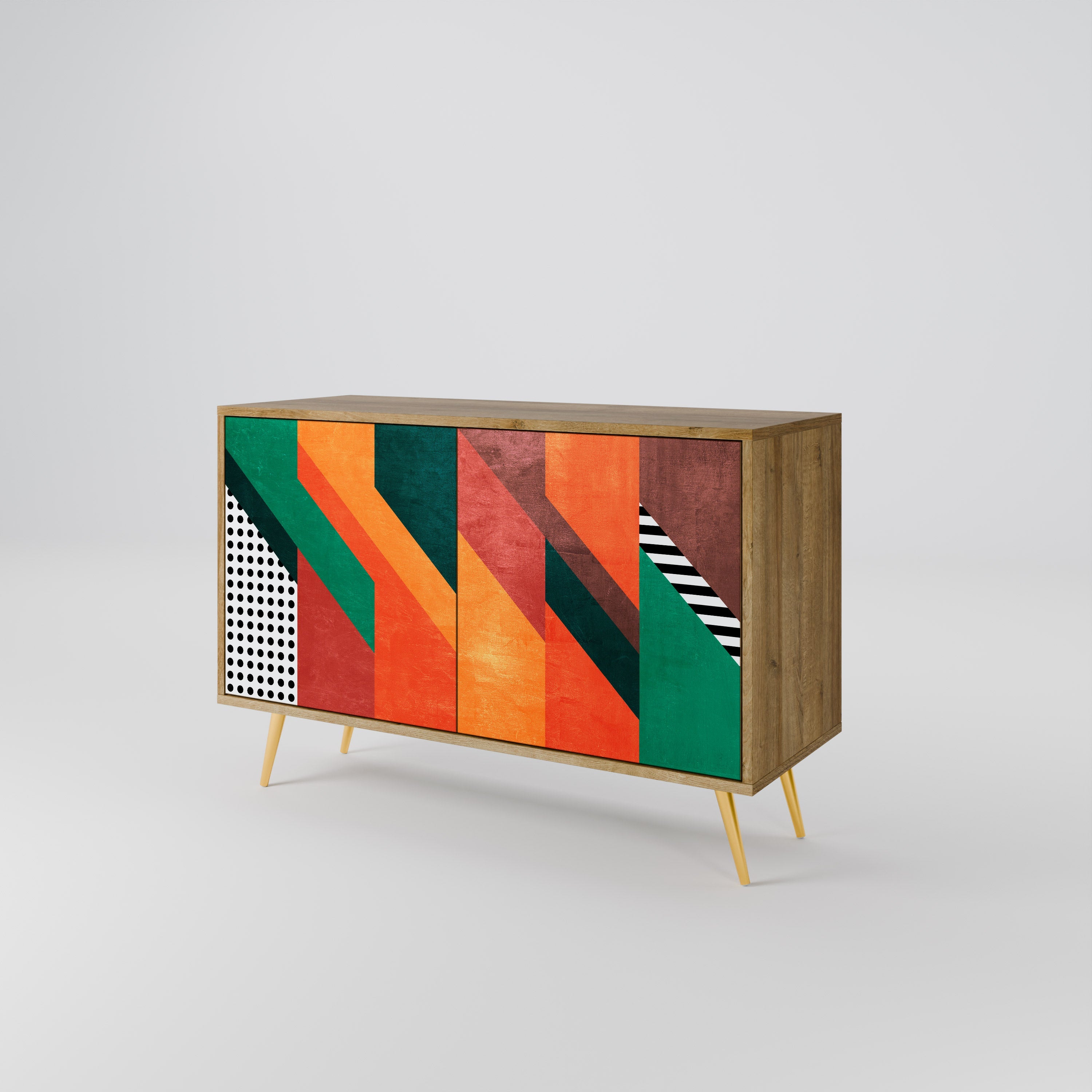 MAKESHIFT ARTISTRY Sideboard mit 2 Türen in Eichenoptik