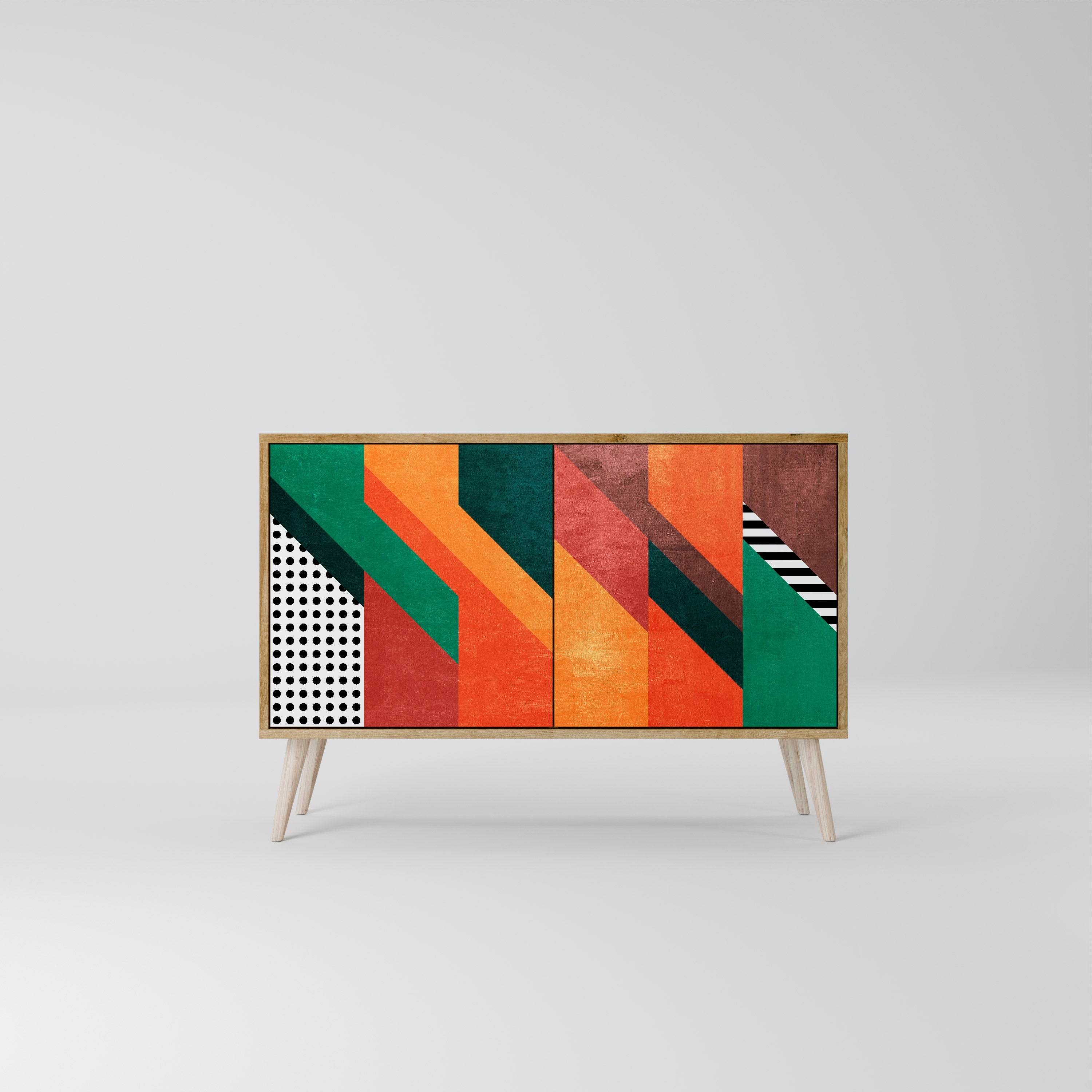 MAKESHIFT ARTISTRY Sideboard mit 2 Türen in Eichenoptik