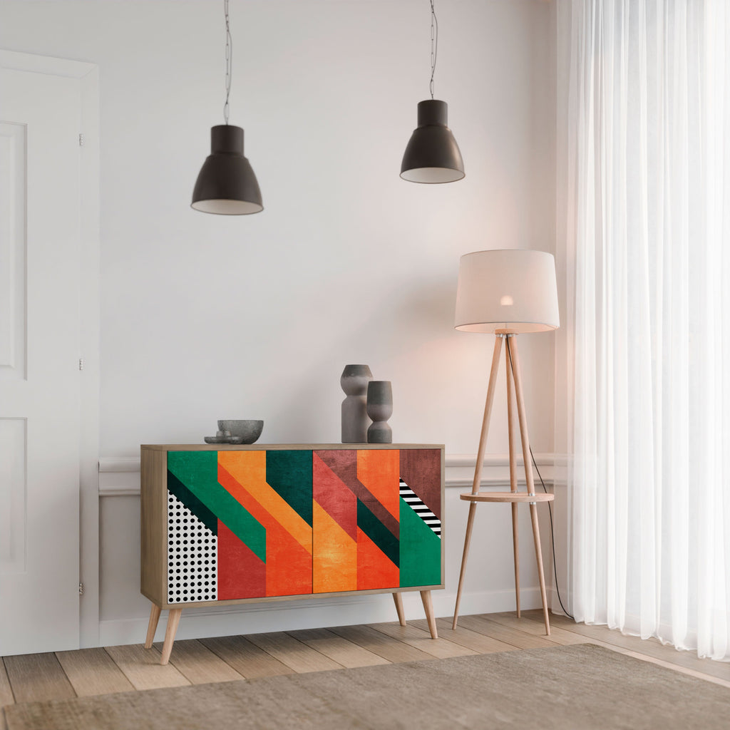 MAKESHIFT ARTISTRY Sideboard mit 2 Türen in Eichenoptik