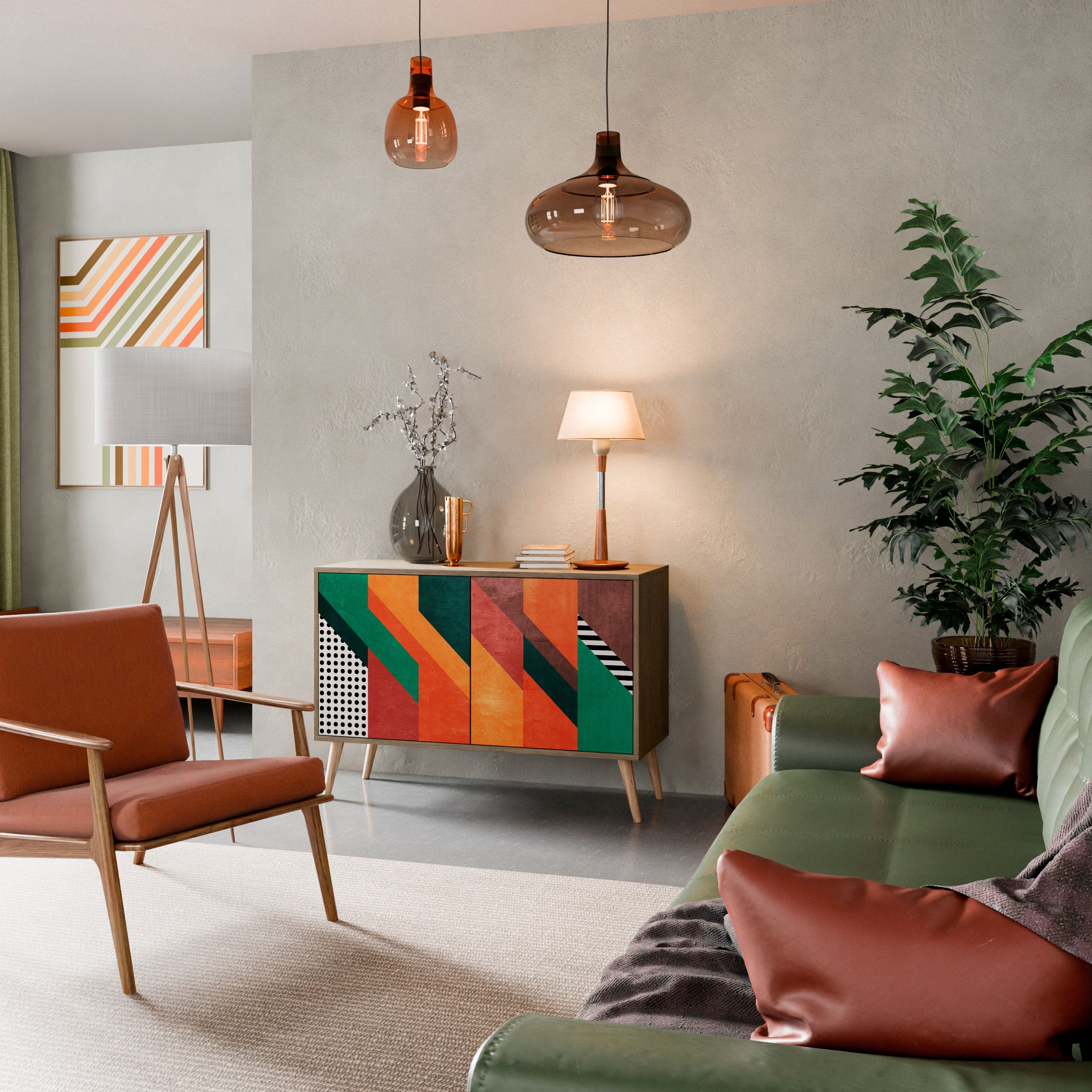 MAKESHIFT ARTISTRY Sideboard mit 2 Türen in Eichenoptik