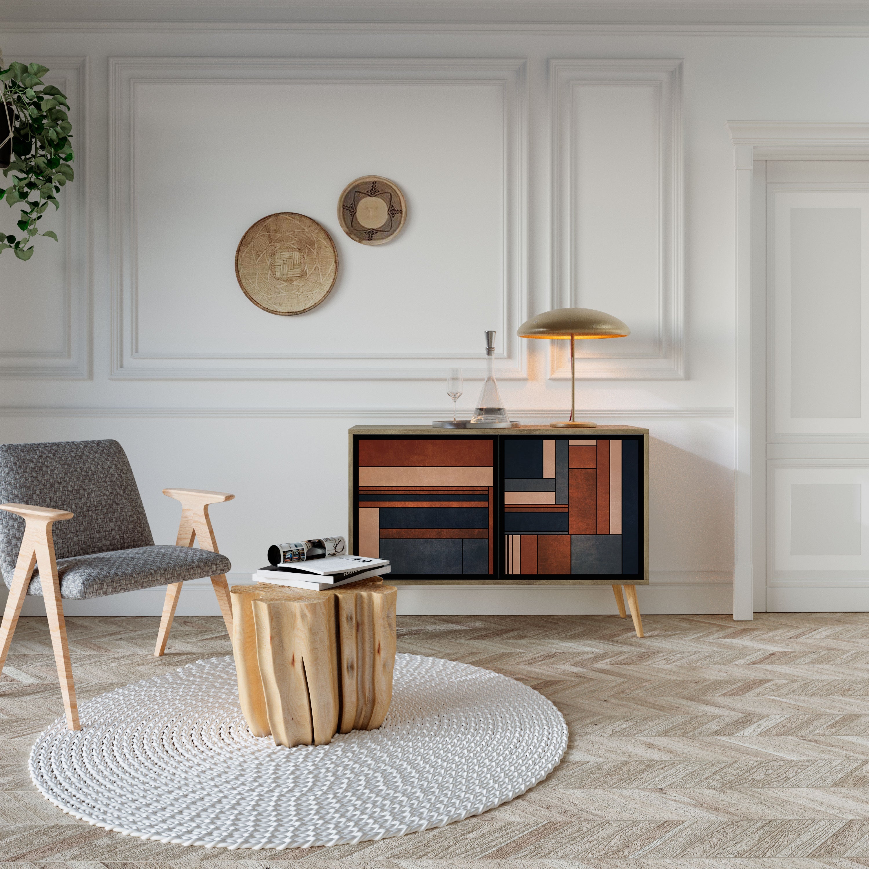 INTREPID FORMATION Sideboard mit 2 Türen in Eichenoptik