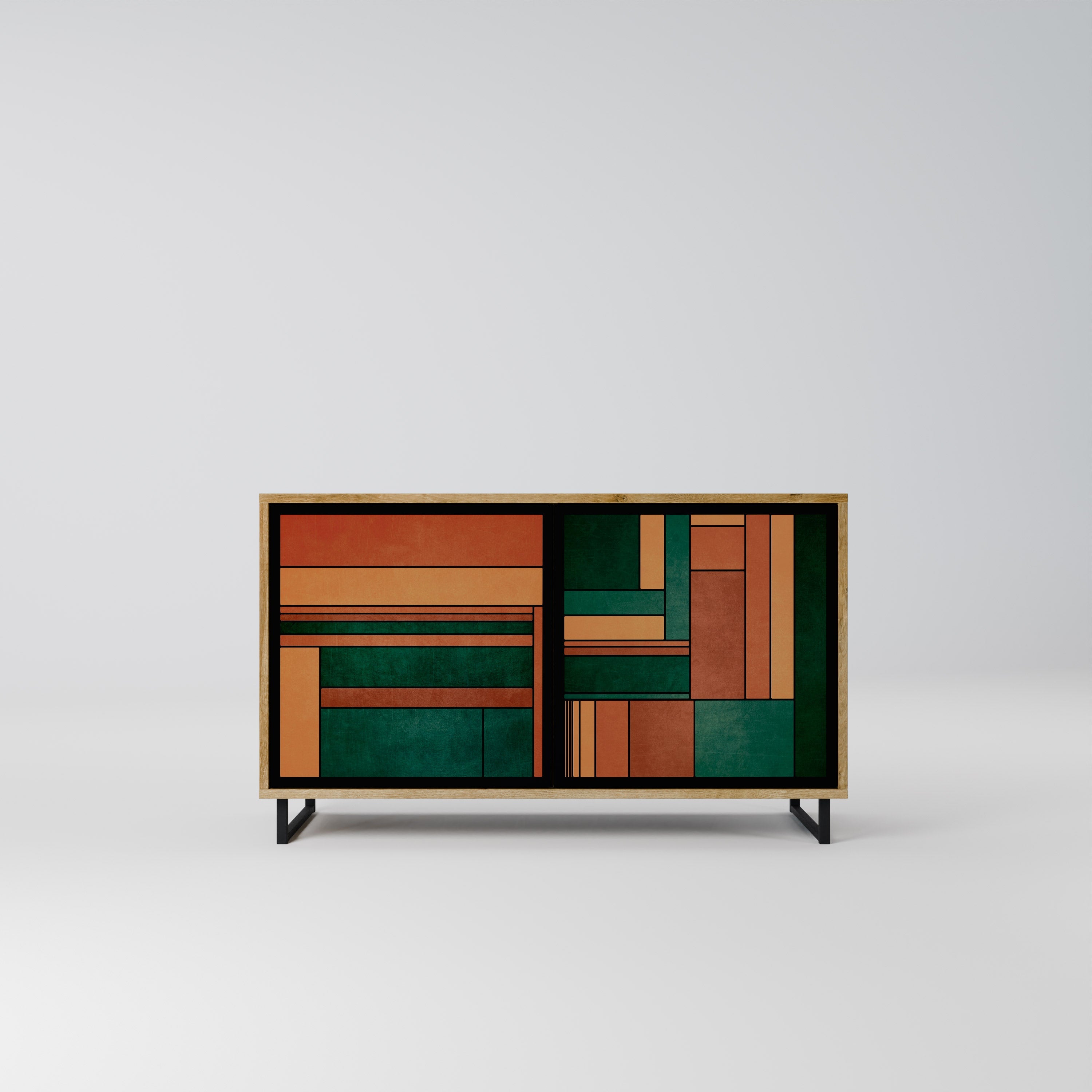 EARTHY FIGURES Sideboard mit 2 Türen in Eichenoptik