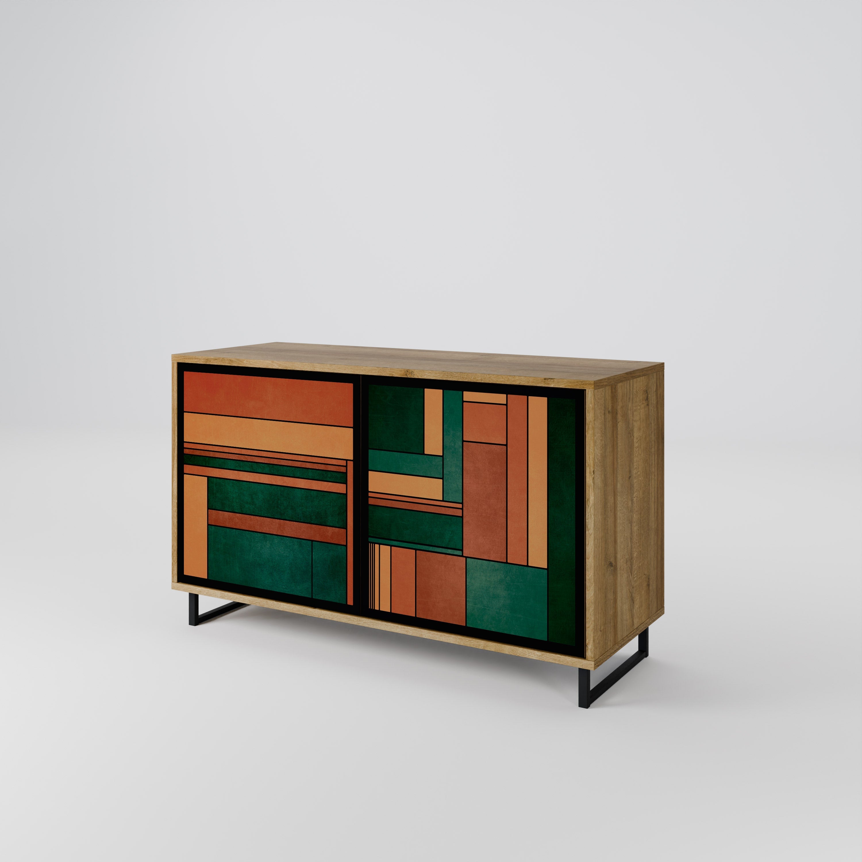 EARTHY FIGURES Sideboard mit 2 Türen in Eichenoptik