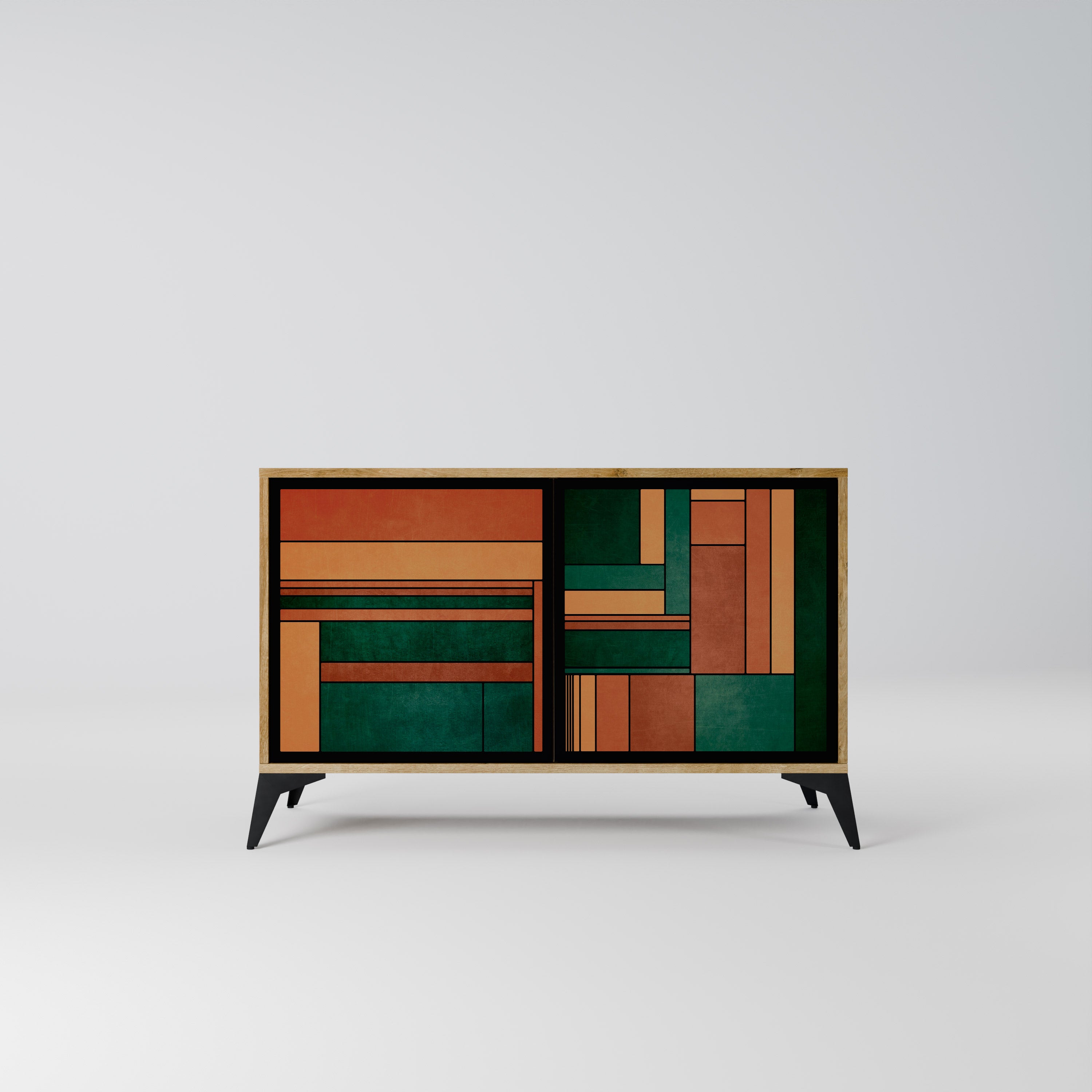 EARTHY FIGURES Sideboard mit 2 Türen in Eichenoptik