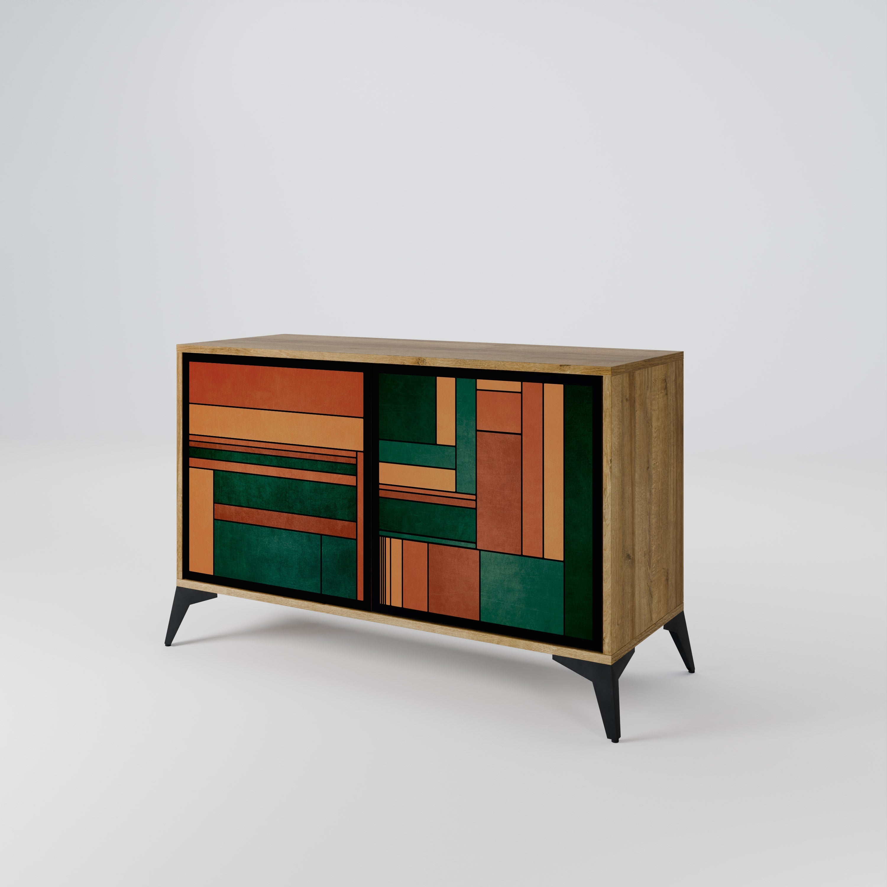 EARTHY FIGURES Sideboard mit 2 Türen in Eichenoptik