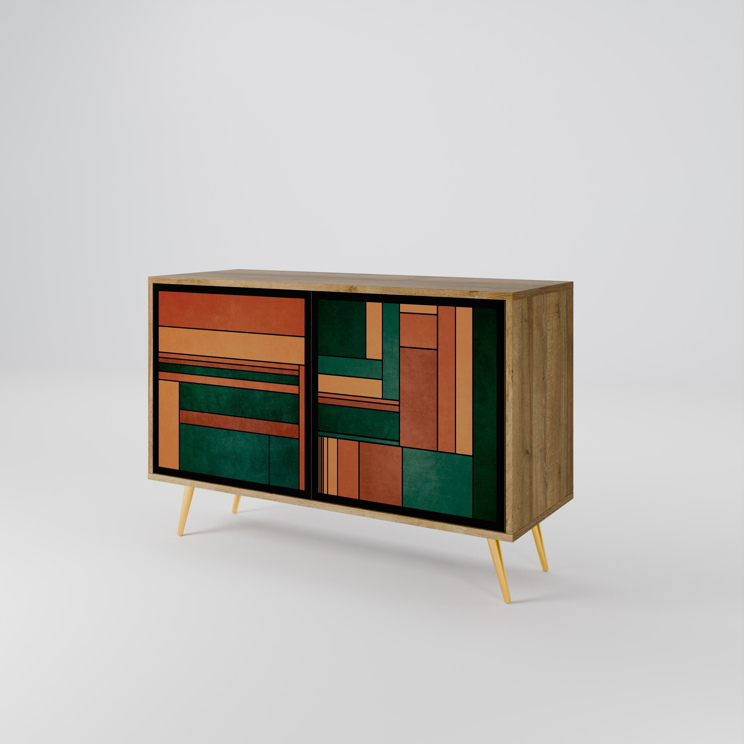 EARTHY FIGURES Sideboard mit 2 Türen in Eichenoptik