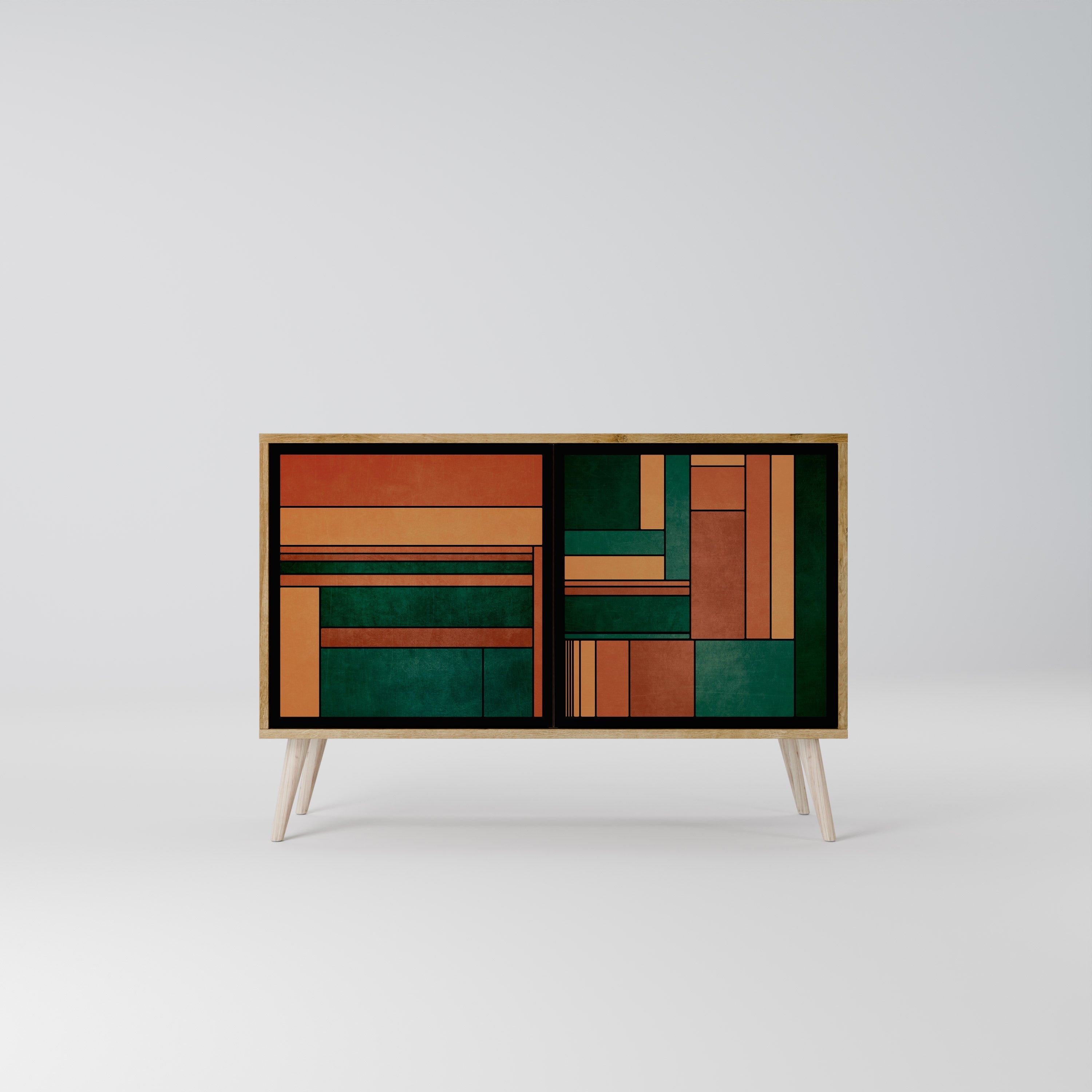 EARTHY FIGURES Sideboard mit 2 Türen in Eichenoptik