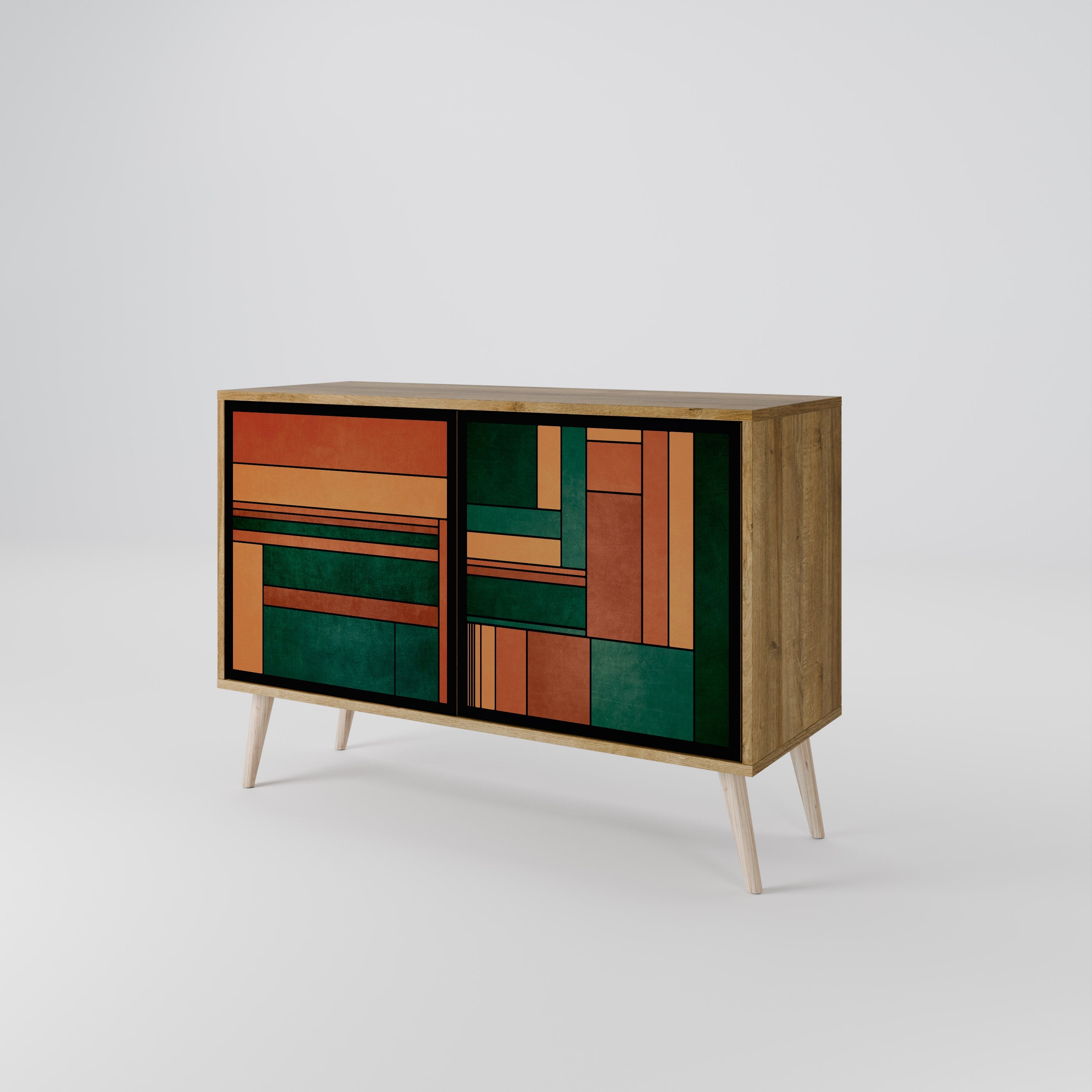EARTHY FIGURES Sideboard mit 2 Türen in Eichenoptik