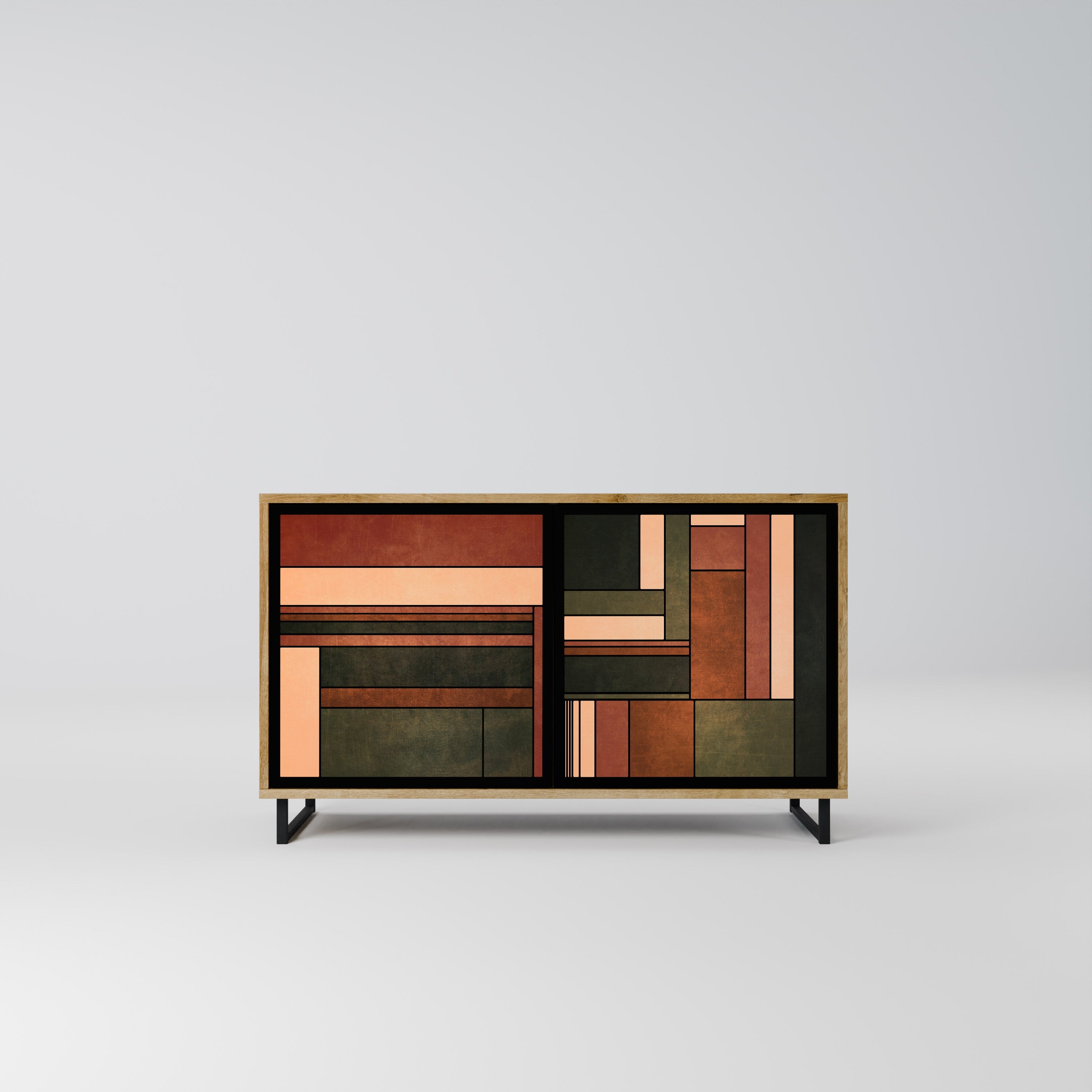 FIGURES OF NATURE Sideboard mit 2 Türen in Eichenoptik