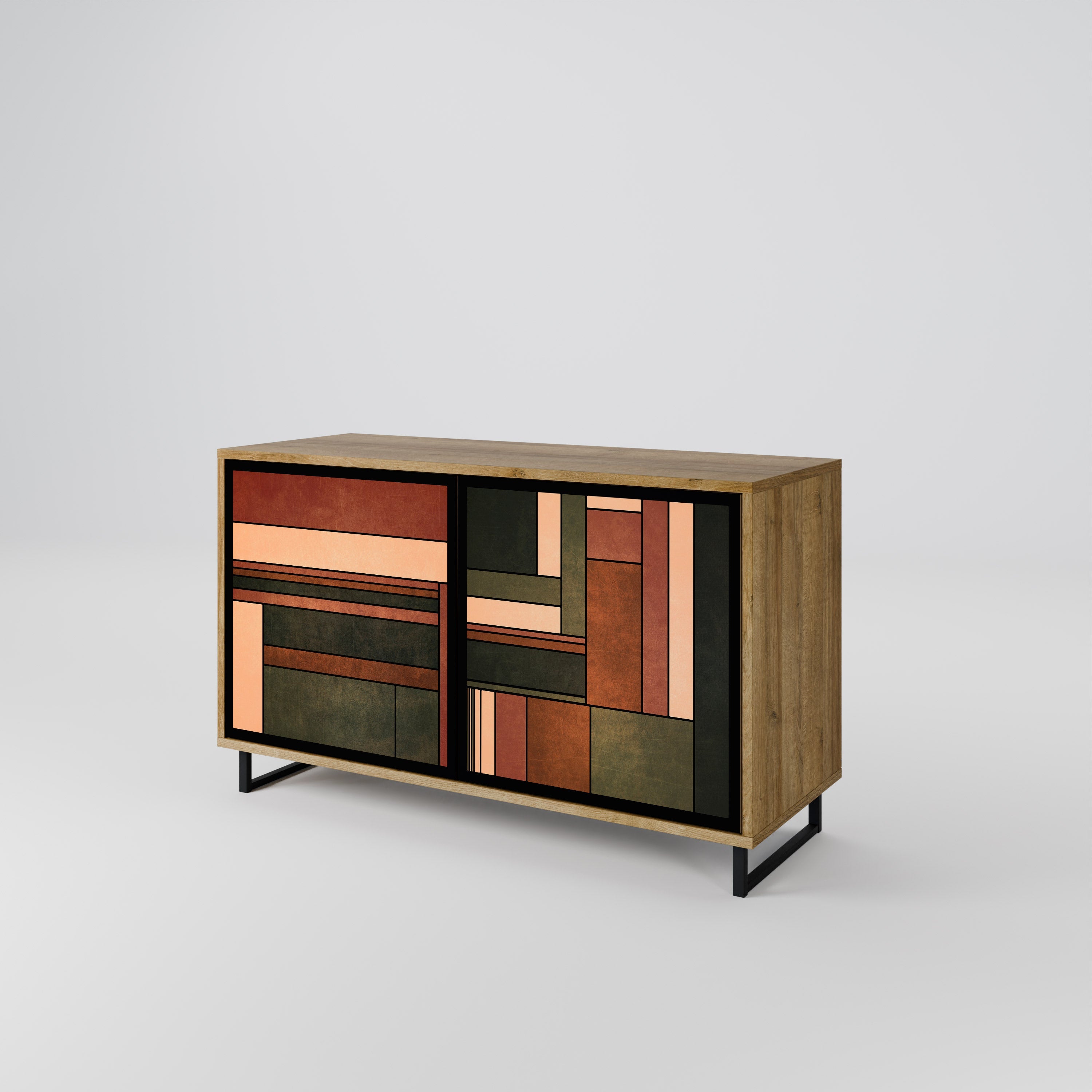 FIGURES OF NATURE Sideboard mit 2 Türen in Eichenoptik