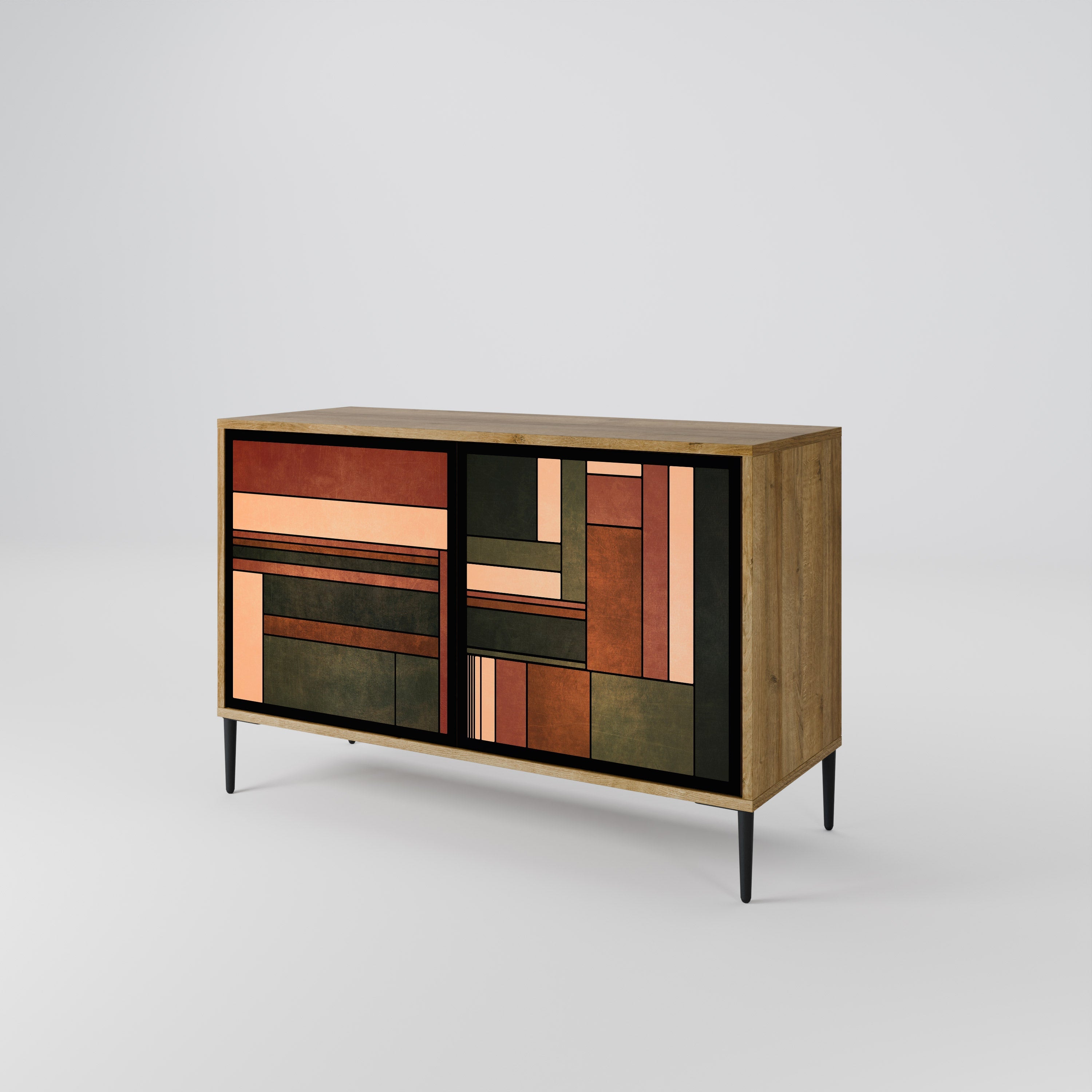 FIGURES OF NATURE Sideboard mit 2 Türen in Eichenoptik
